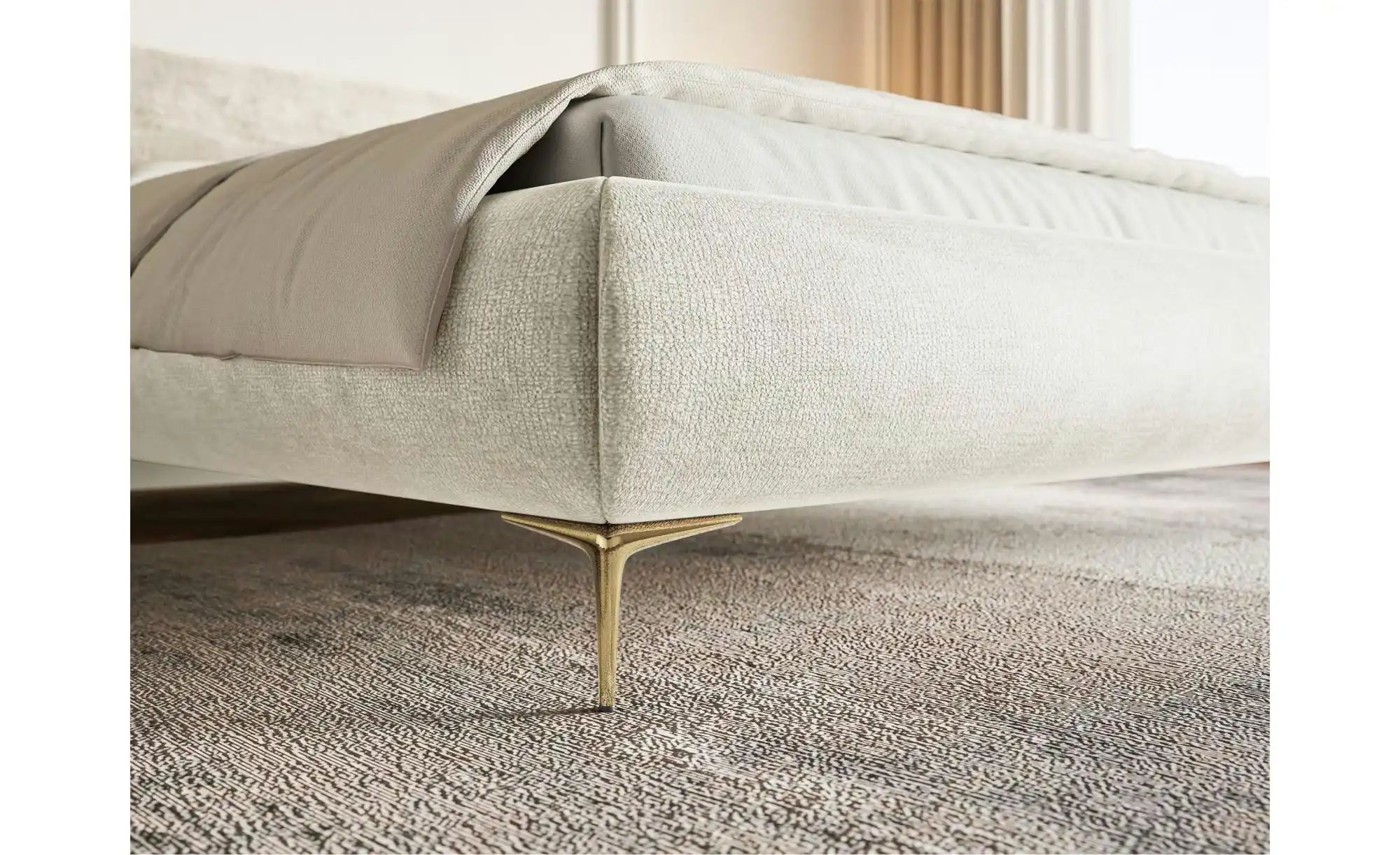 Selsey Polsterbett in Chenille Roule ¦ beige ¦ Maße (cm): B: 173 H: 96 Bett günstig online kaufen