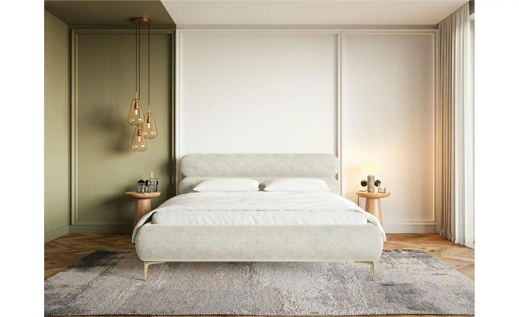 Selsey Polsterbett in Chenille Roule ¦ beige ¦ Maße (cm): B: 173 H: 96 Bett günstig online kaufen