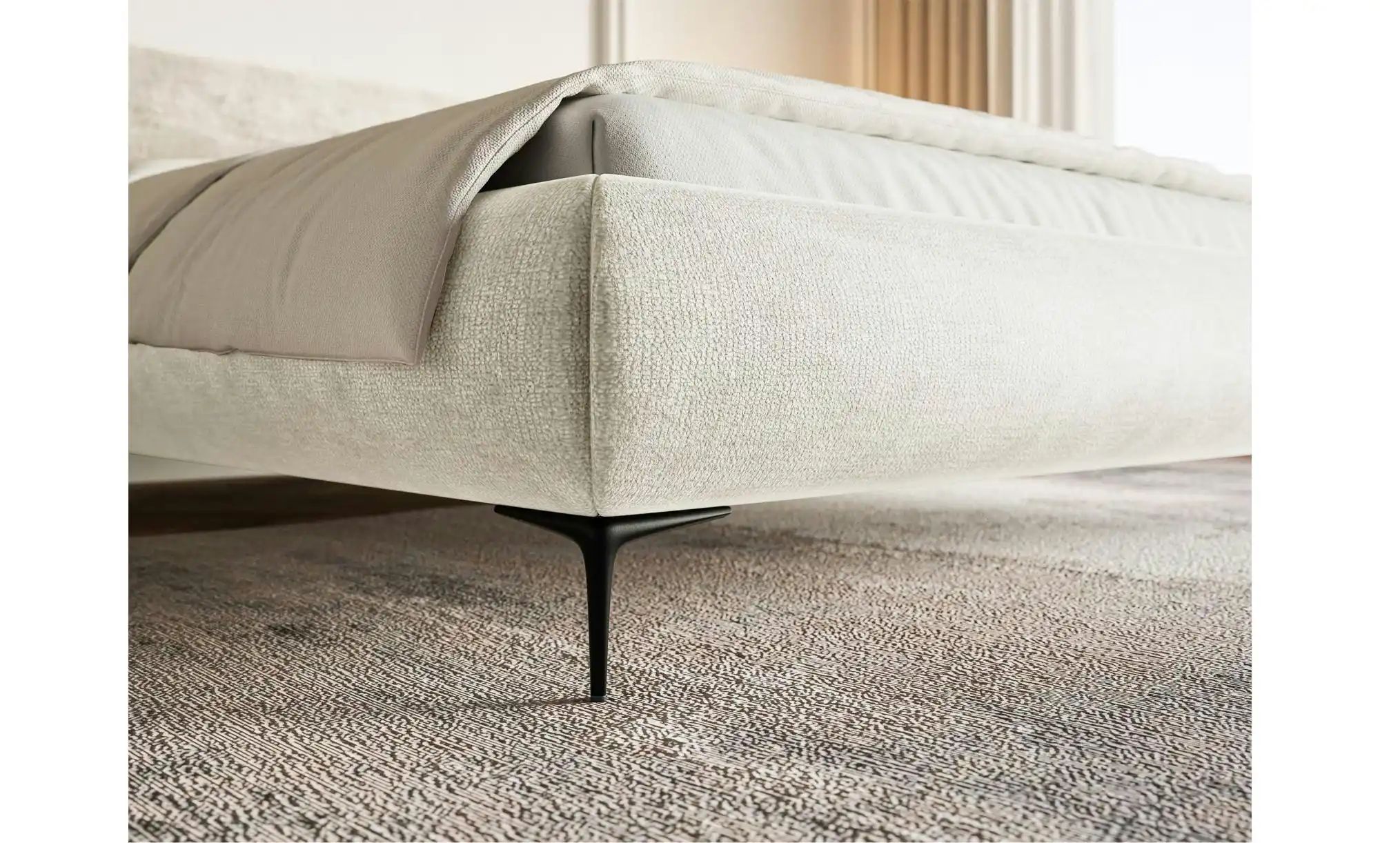 Selsey Polsterbett in Chenille Roule ¦ beige ¦ Maße (cm): B: 213 H: 96 Bett günstig online kaufen