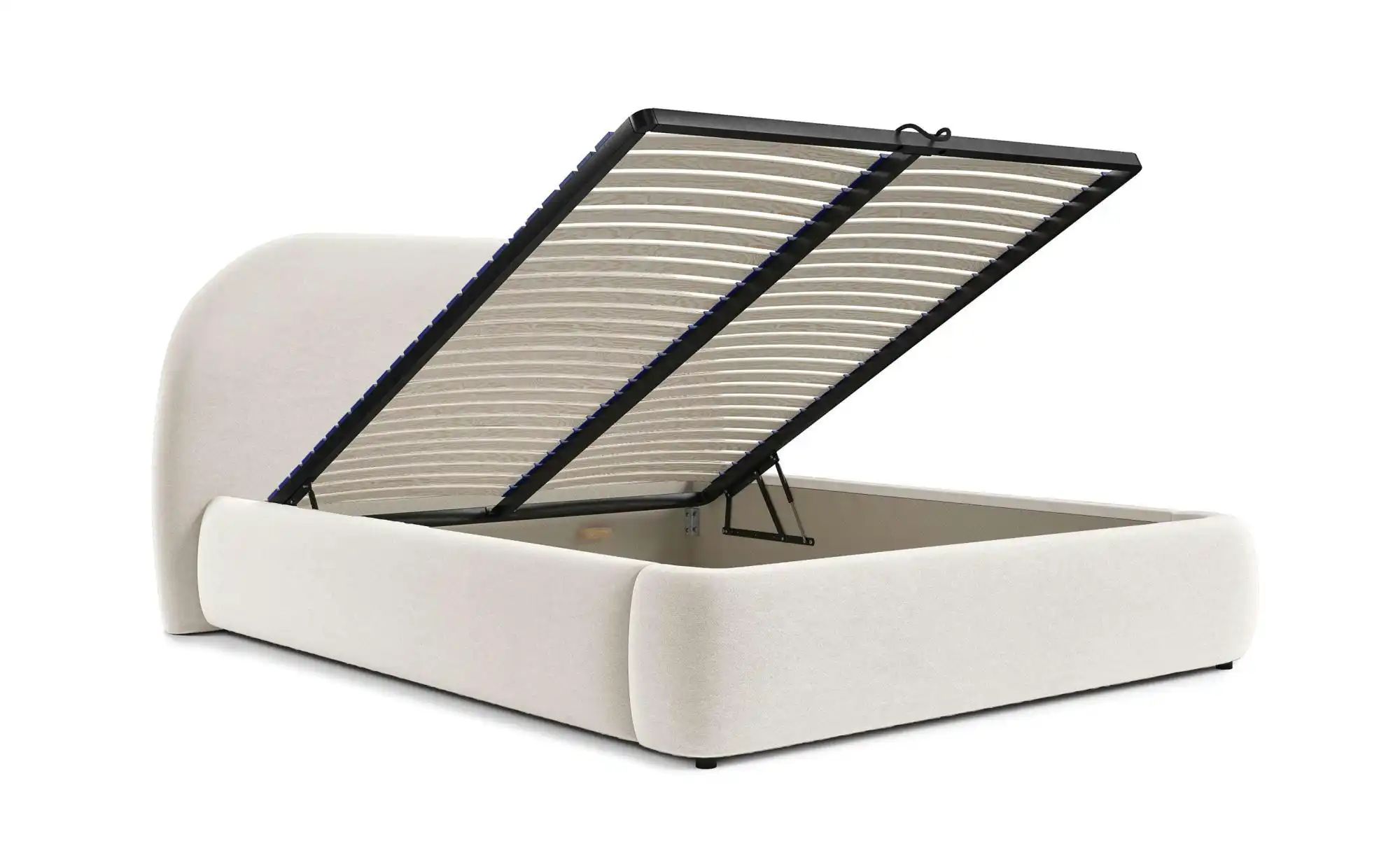 Polsterbett mit Bettkasten   ¦ creme ¦ Maße (cm): B: 198 H: 116 Betten > Po günstig online kaufen