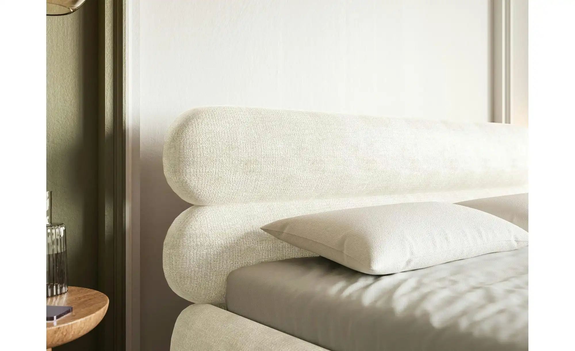 Selsey Polsterbett in Chenille Roule ¦ creme ¦ Maße (cm): B: 193 H: 96 Bett günstig online kaufen