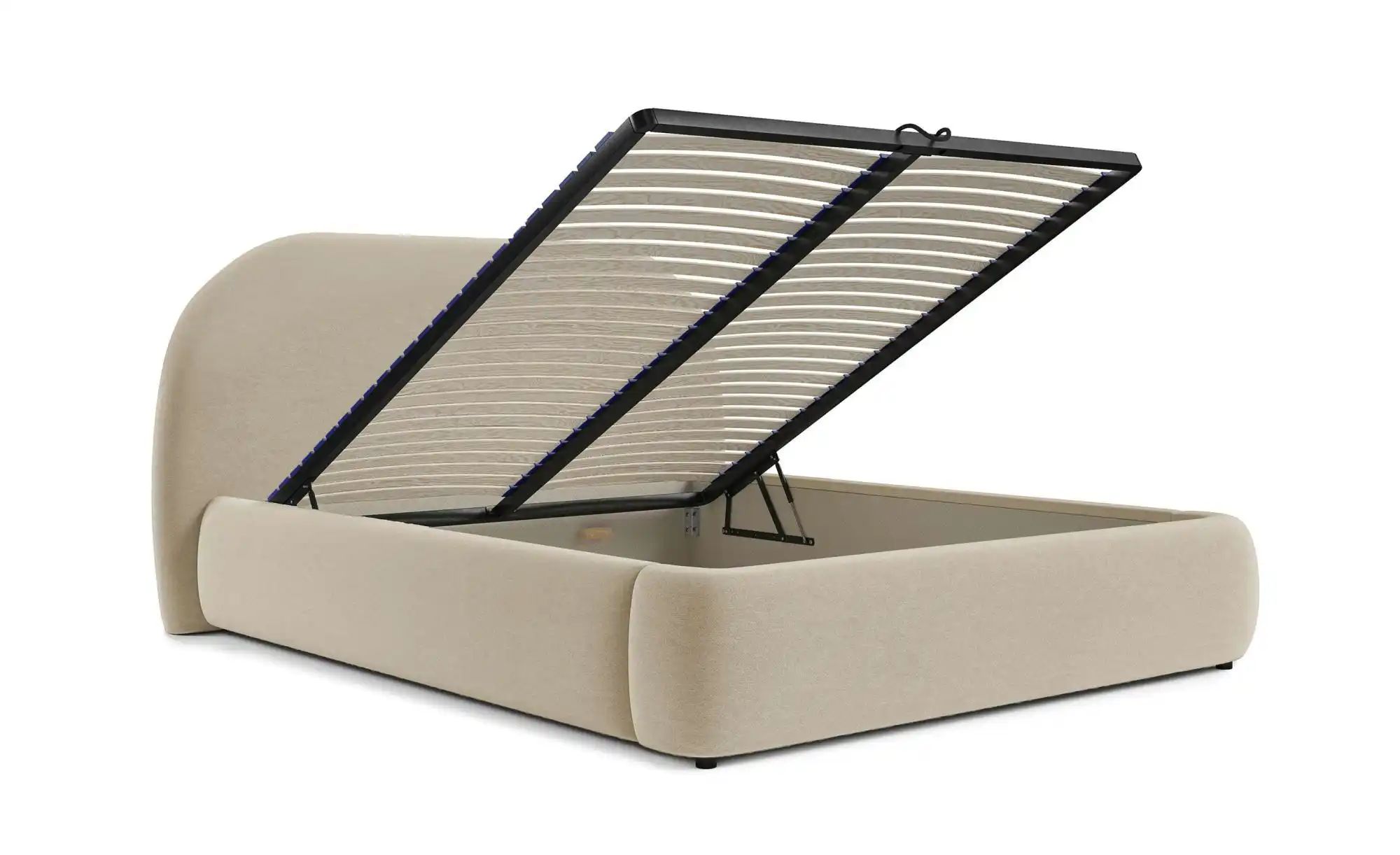 Polsterbett mit Bettkasten   ¦ beige ¦ Maße (cm): B: 218 H: 116 Betten > Po günstig online kaufen