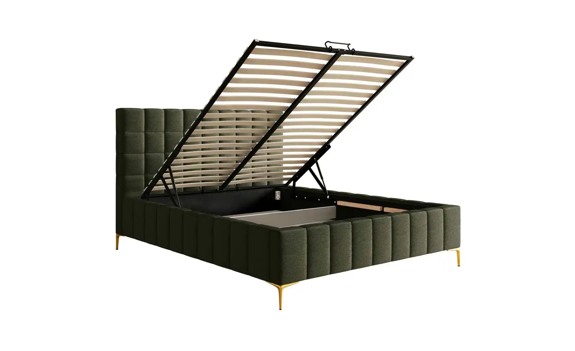 Selsey Polsterbett mit Bettkasten Szejlo ¦ grün ¦ Maße (cm): B: 200 H: 126 günstig online kaufen