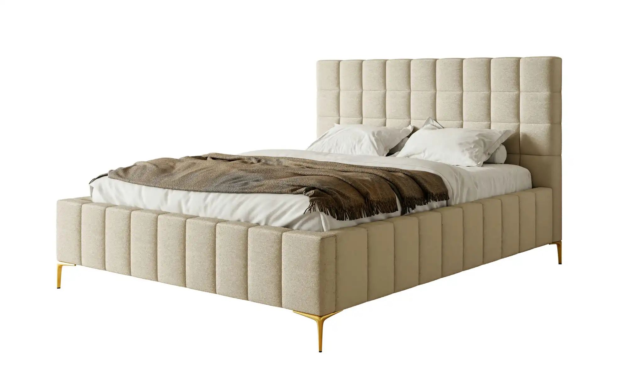 Polsterbett mit Bettkasten ¦ beige ¦ Maße (cm): B: 200 H: 126 Betten > Po günstig online kaufen