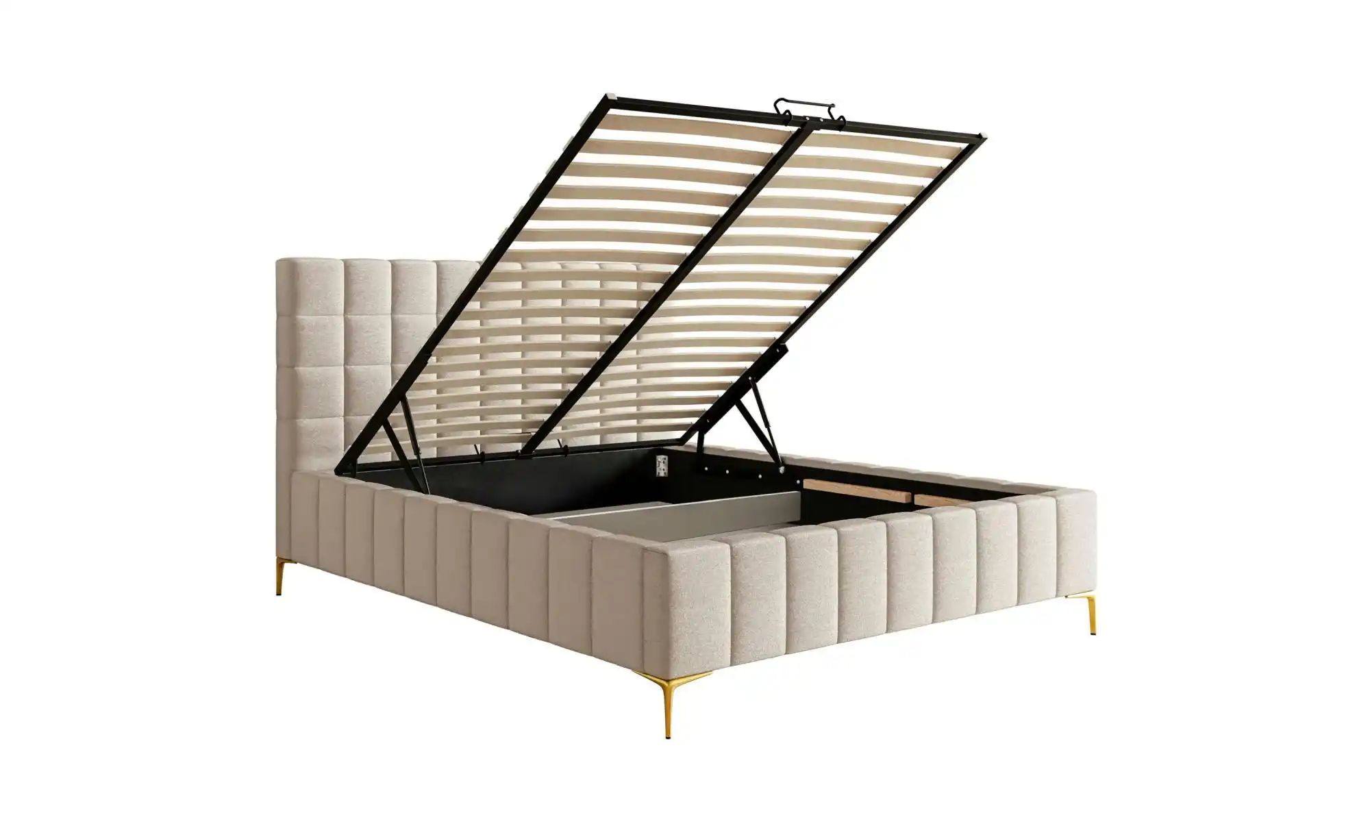 Selsey Polsterbett mit Bettkasten Szejlo ¦ beige ¦ Maße (cm): B: 200 H: 126 günstig online kaufen