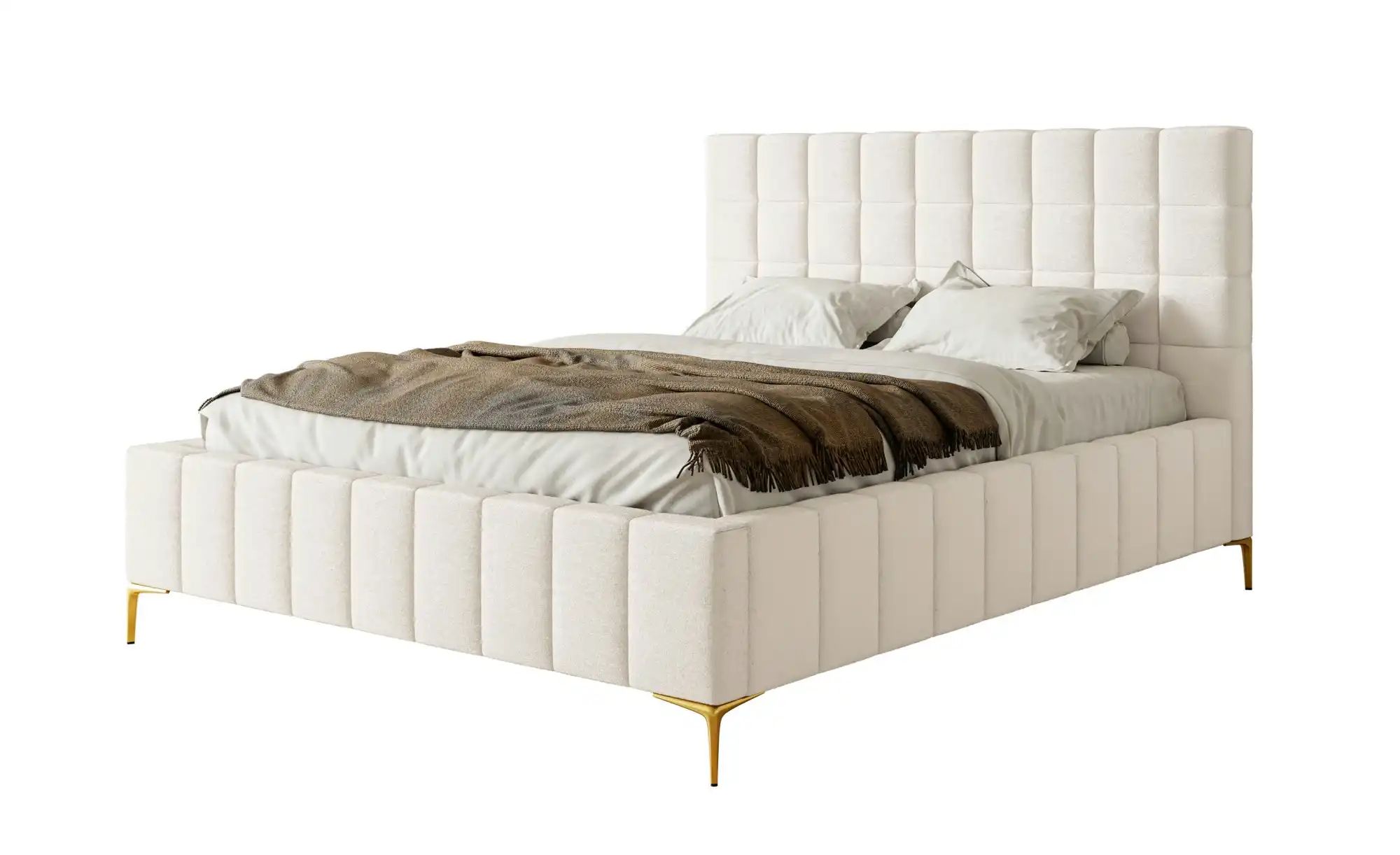 Polsterbett mit Bettkasten   ¦ creme ¦ Maße (cm): B: 160 H: 126 Betten > Po günstig online kaufen