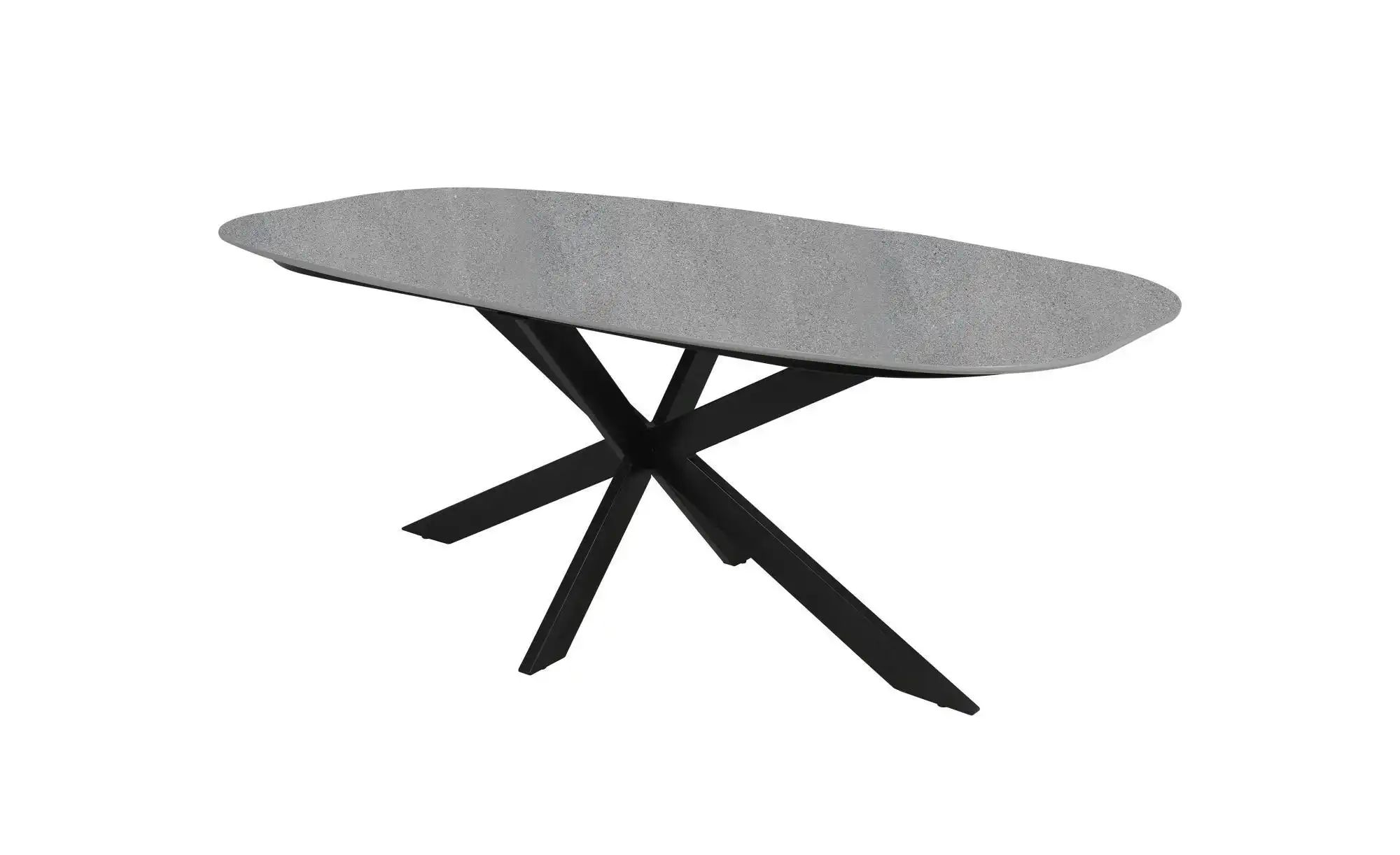 byLIVING Esstisch "Oval" in Bootsform, Tischplatte in Naturstein-Optik grau günstig online kaufen