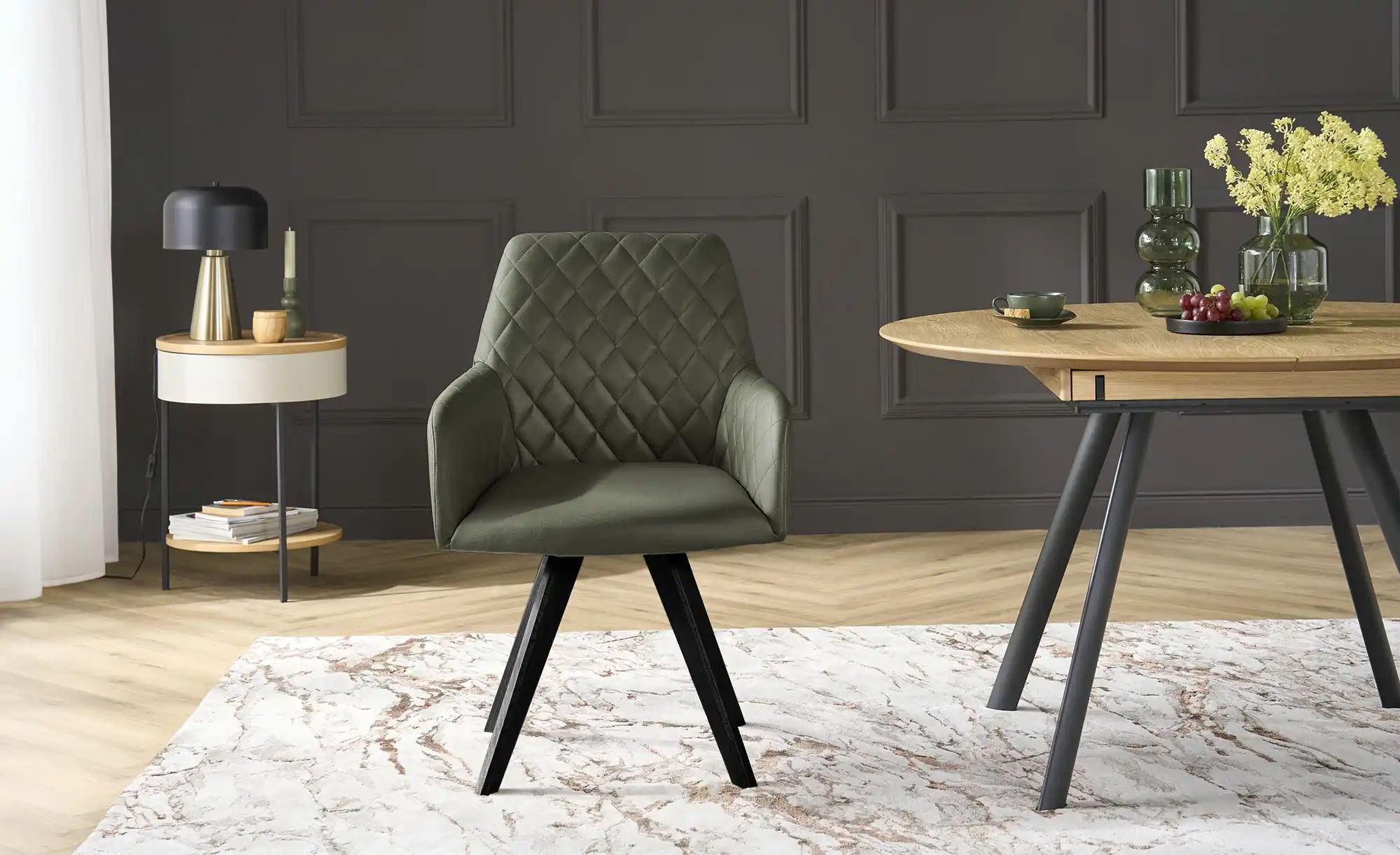 Thumbnail - Dine + Mine Esszimmerstuhl Bristol 1 ¦ grün ¦ Maße (cm): B: 61 H: 88 T: 66.5 Stühle > Küchenstühle > Küchenstühle mit A...