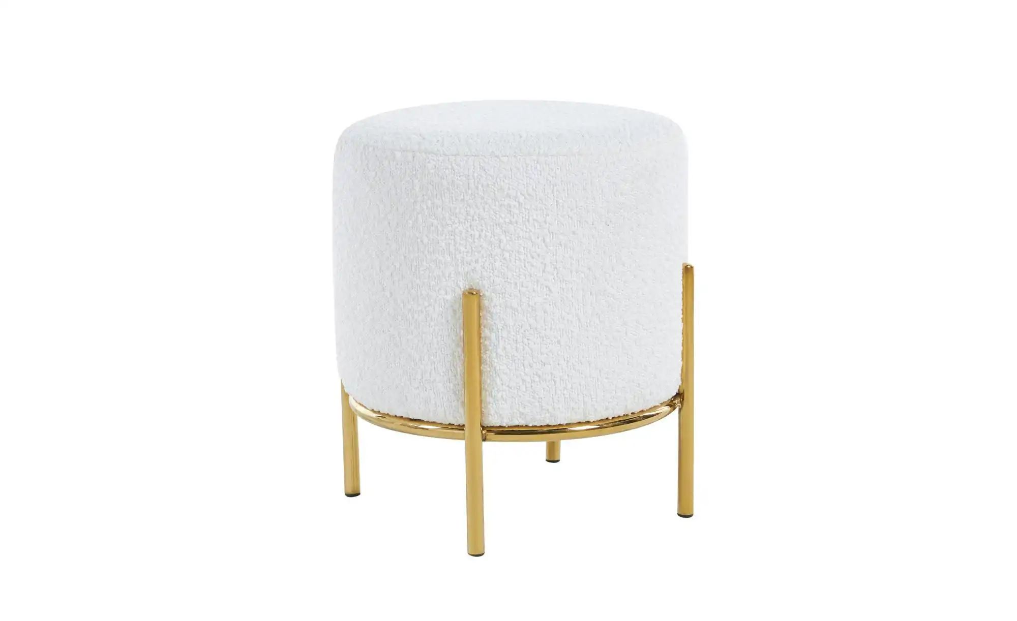 Hocker Bouclé Dejan ¦ weiß Ø: 35 Polstermöbel > Hocker - Höffner günstig online kaufen