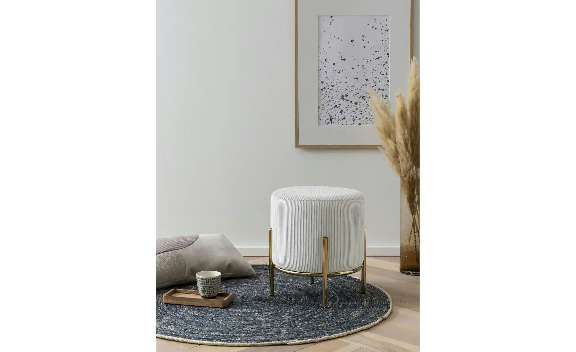 Hocker aus Cord Dejan ¦ beige Ø: 35 Polstermöbel > Hocker - Höffner günstig online kaufen