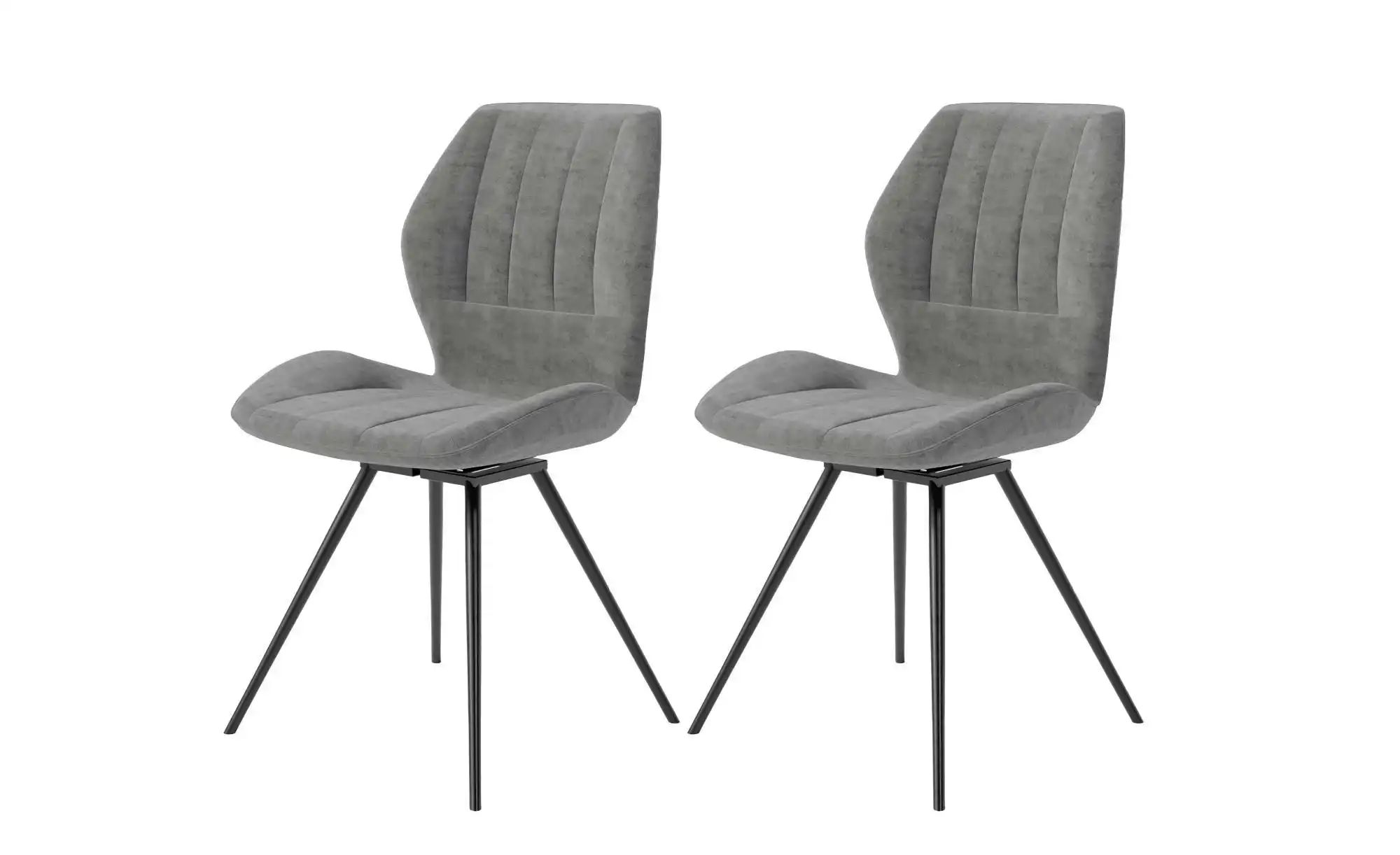 by Living Esszimmerstuhl 2er-Set  Manhattan ¦ grau ¦ Maße (cm): B: 51 H: 87 günstig online kaufen