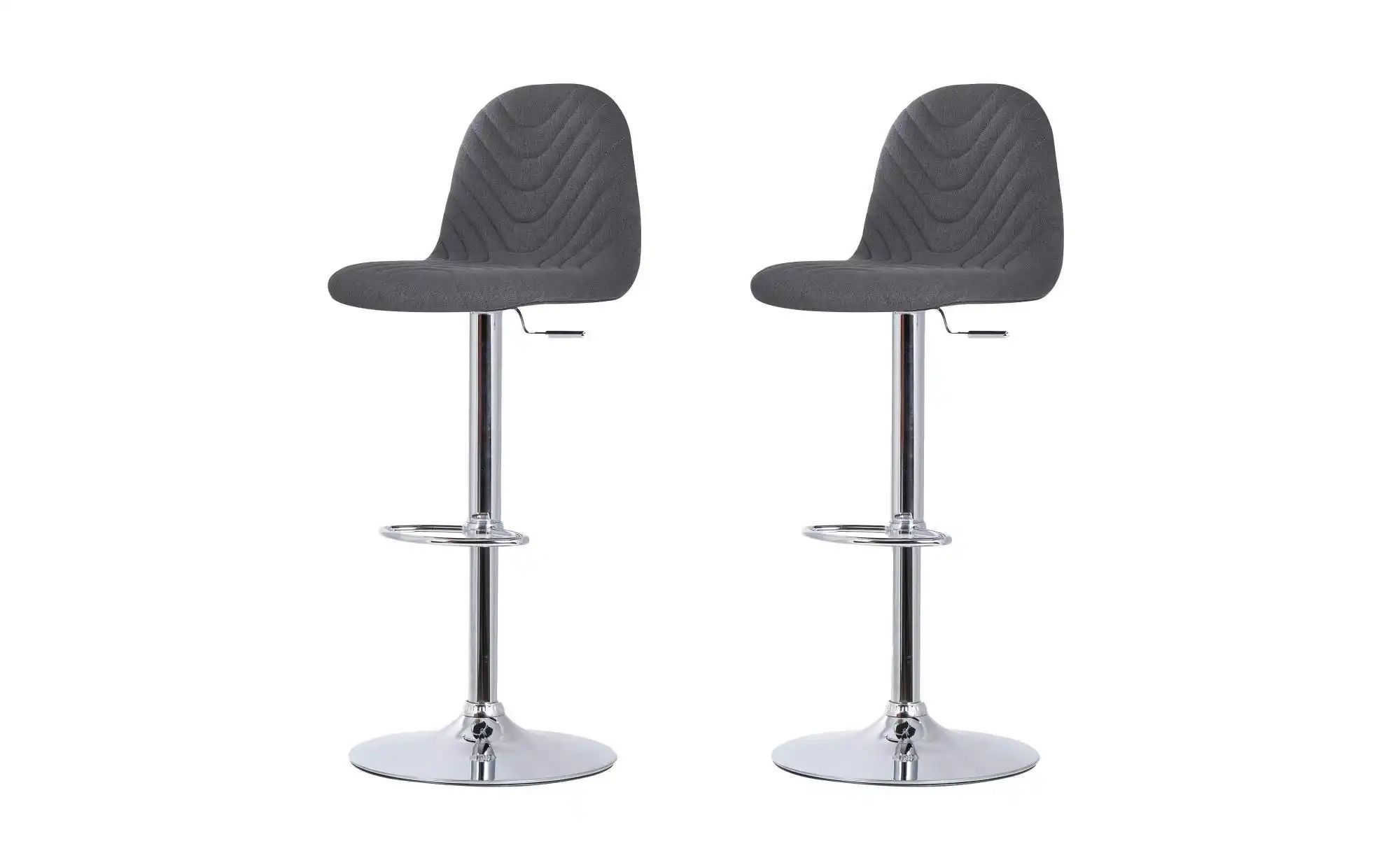 by Living Barstuhl 2er-Set  Casino ¦ grau ¦ Maße (cm): B: 41 H: 110 Polster günstig online kaufen