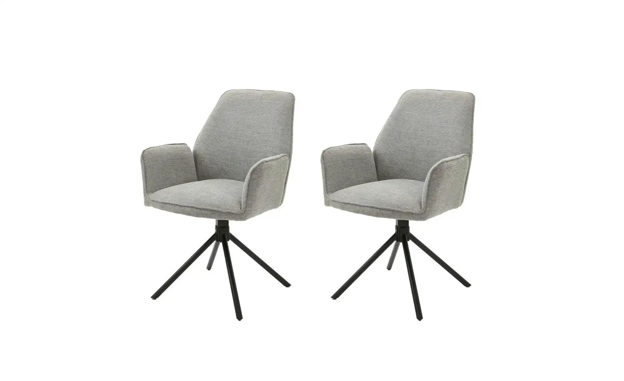 by Living Armlehnenstuhl 2er-Set  Blair  grau  Maße (cm): B: 57 H: 87 | 04251942228342