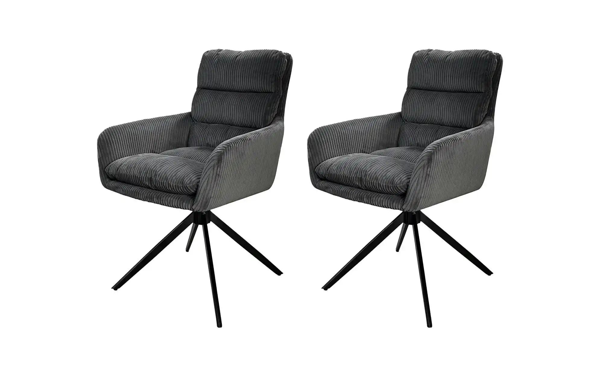 by Living Armlehnenstuhl 2er-Set  Pura ¦ grau ¦ Maße (cm): B: 58 H: 87 Stüh günstig online kaufen