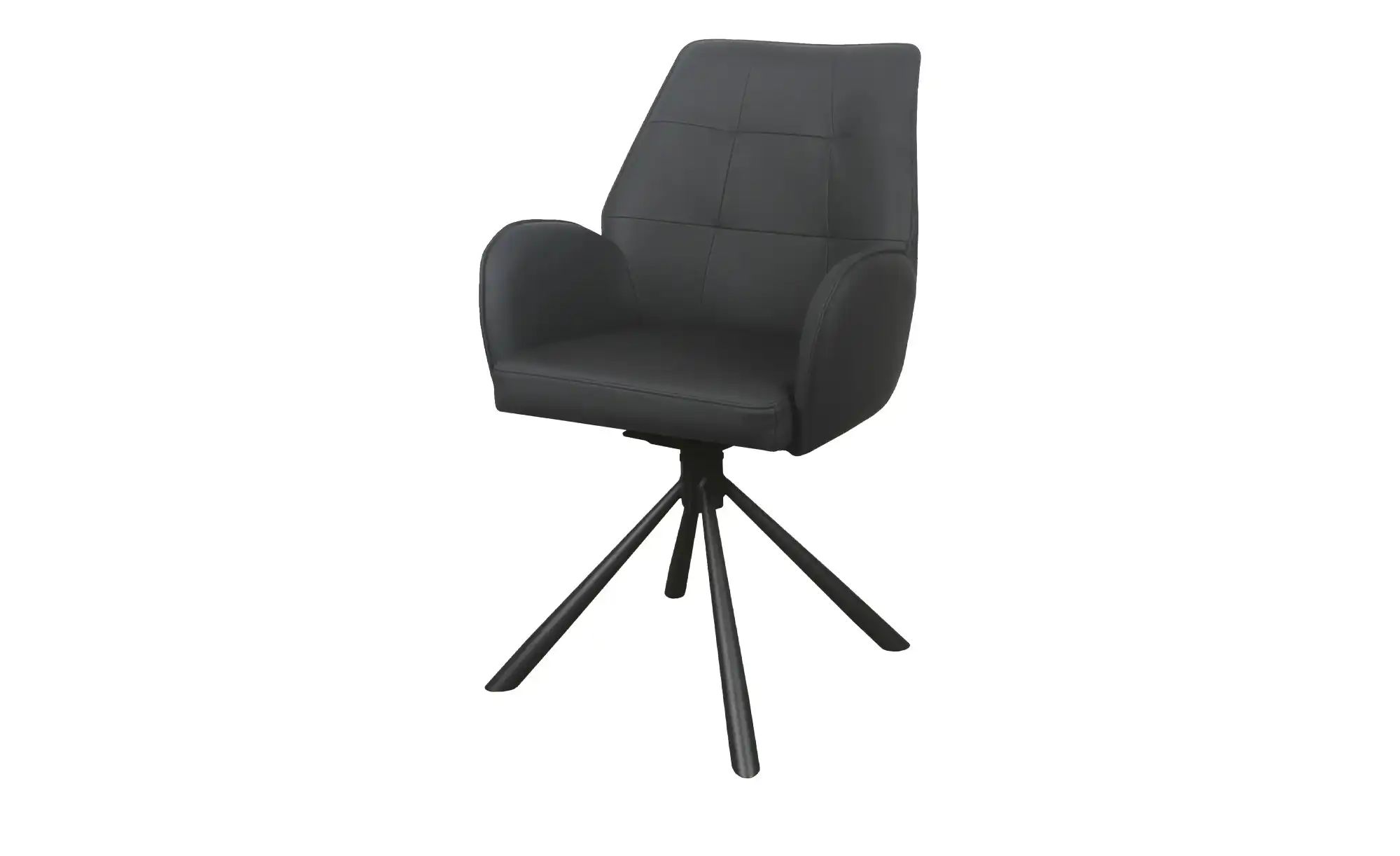 Armlehnstuhl Lederbezug Michael ¦ schwarz ¦ Maße (cm): B: 56 H: 91 T: 60.0 günstig online kaufen