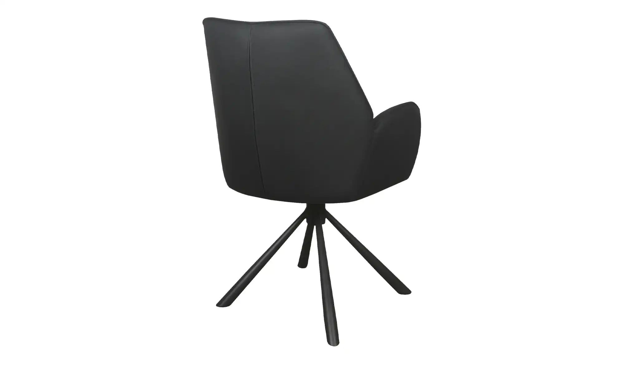 Armlehnstuhl Lederbezug Michael ¦ schwarz ¦ Maße (cm): B: 56 H: 91 T: 60.0 günstig online kaufen