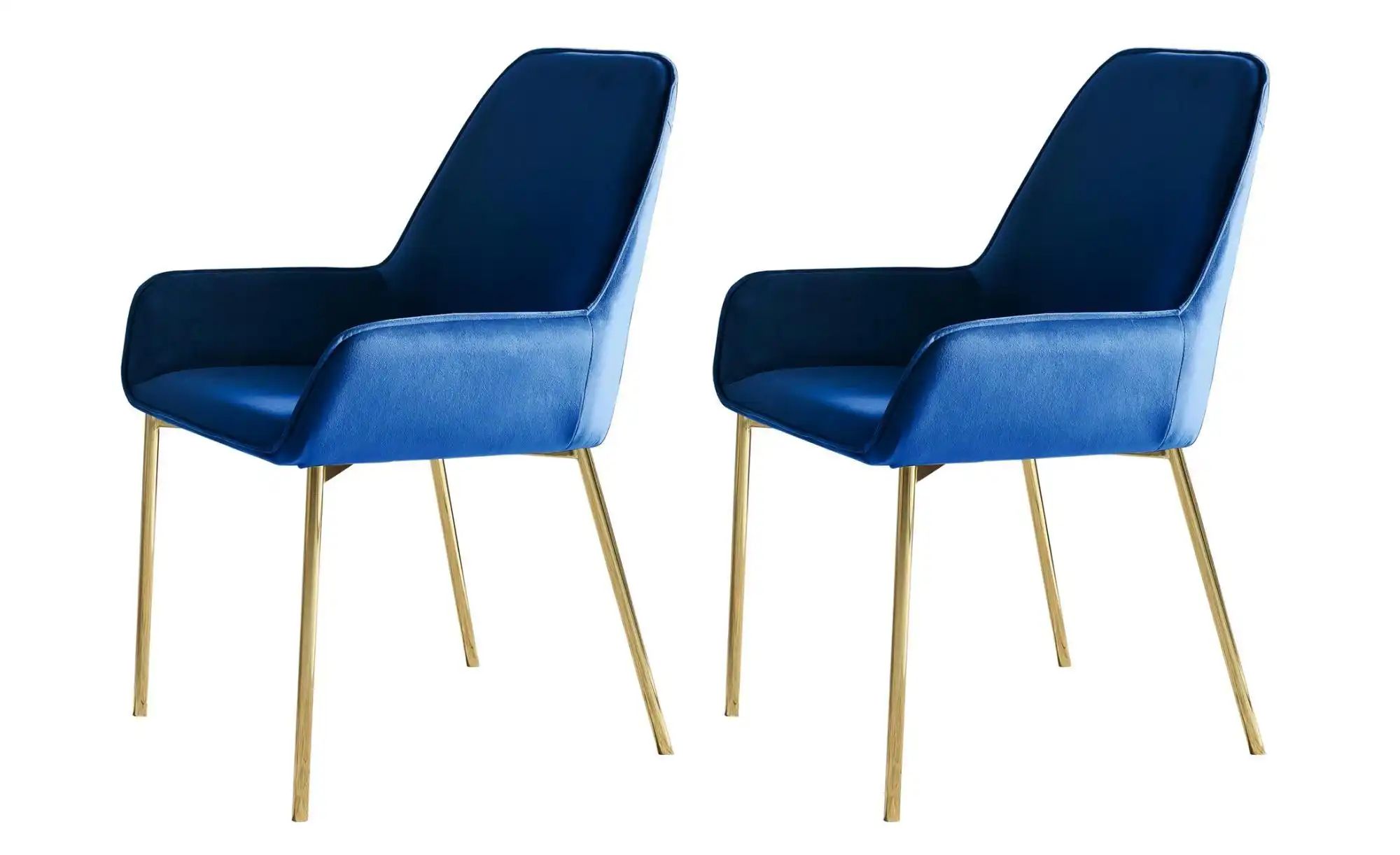 Armlehnstuhl 2er-Set   ¦ blau ¦ Maße (cm): B: 58 H: 89 Stühle > Polsterstüh günstig online kaufen