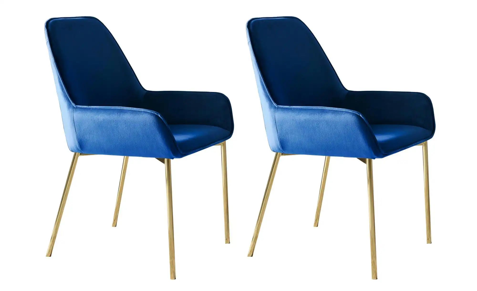 Armlehnstuhl 2er-Set   ¦ blau ¦ Maße (cm): B: 58 H: 89 Stühle > Polsterstüh günstig online kaufen
