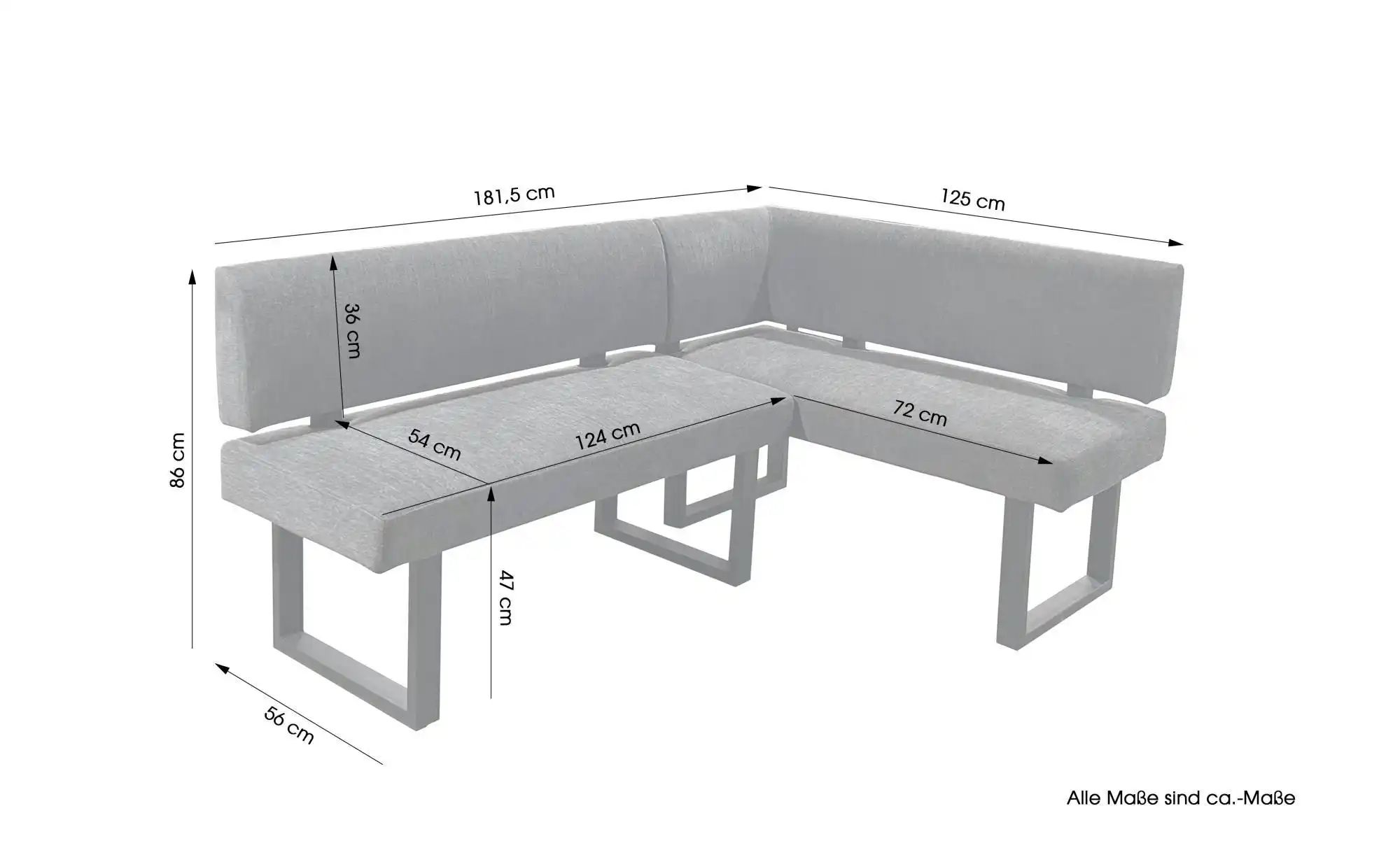 Thumbnail - by Living Sitzbank Vancouver ¦ schwarz ¦ Maße (cm): B: 181,5 H: 86 Bänke > Eckbänke - Höffner