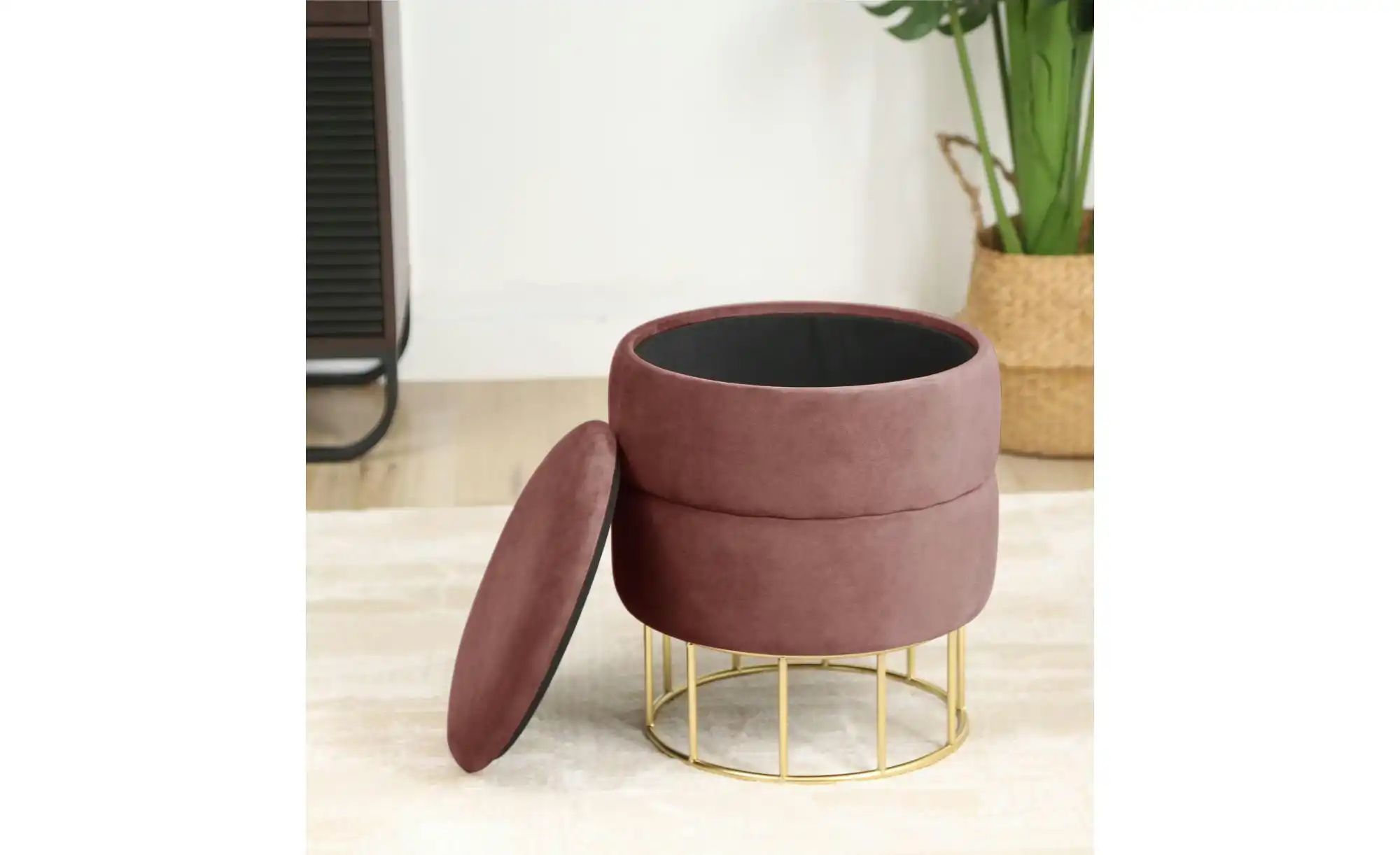 Thumbnail - Pouf mit Stauraum Elisa ¦ rosa/pink Ø: 37 Polstermöbel > Hocker - Höffner