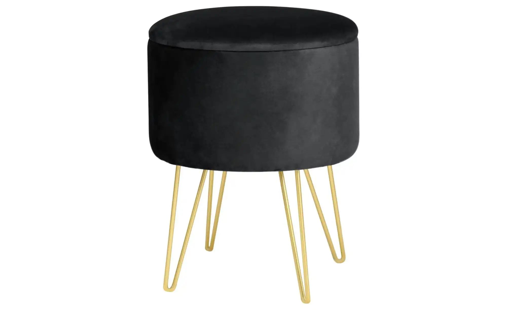 Pouf mit Stauraum Lelia ¦ schwarz Ø: 35 Polstermöbel > Hocker - Höffner günstig online kaufen