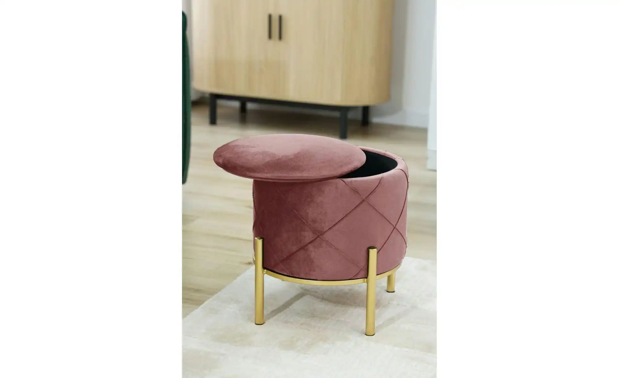 Thumbnail - Pouf mit Stauraum Savana ¦ rosa/pink Ø: 37 Polstermöbel > Hocker - Höffner