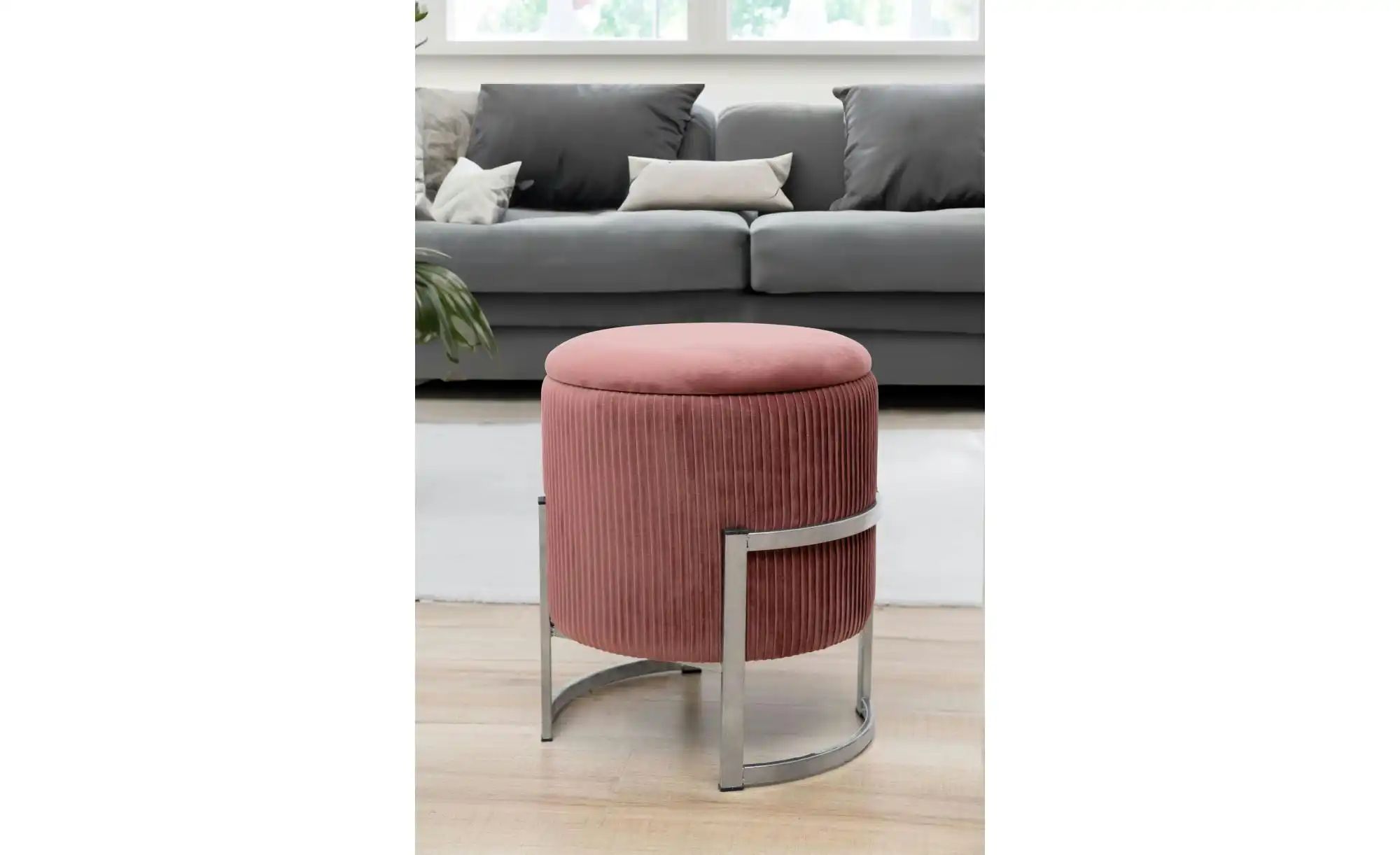 Pouf mit Stauraum Paloma ¦ rosa/pink Ø: 40 Polstermöbel > Hocker - Höffner günstig online kaufen