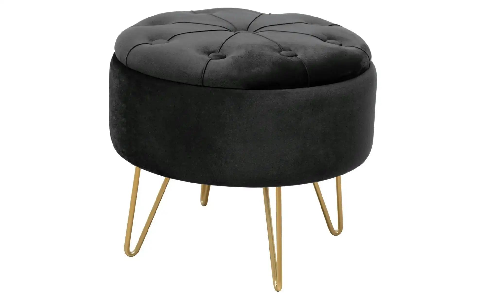 Pouf mit Füßen Anna ¦ schwarz Ø: 38 Polstermöbel > Hocker - Höffner günstig online kaufen