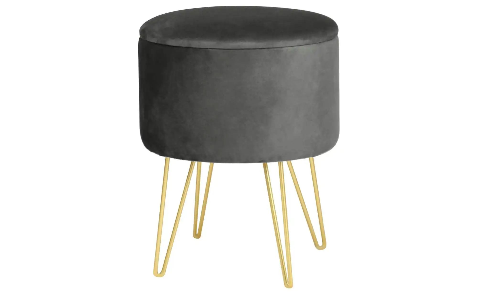 Pouf mit Stauraum Lelia ¦ grau Ø: 35 Polstermöbel > Hocker - Höffner günstig online kaufen