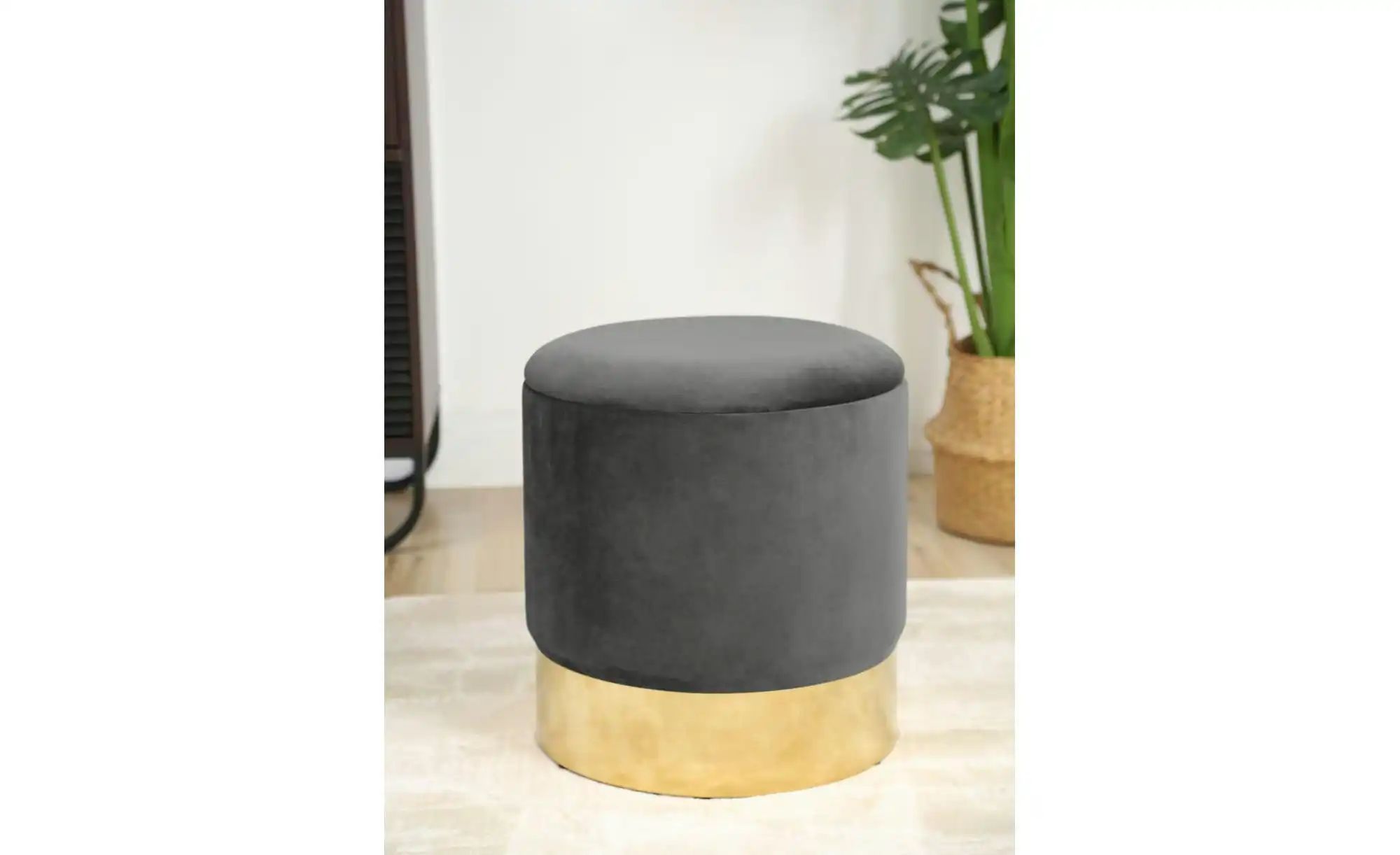 Pouf mit Stauraum Georgia ¦ grau Ø: 39 Polstermöbel > Hocker - Höffner günstig online kaufen