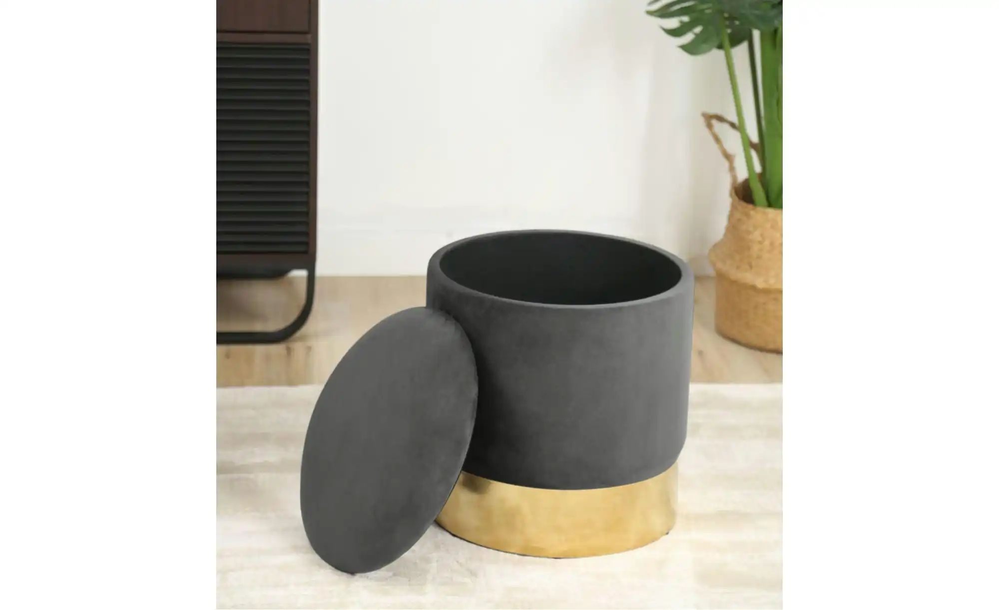 Thumbnail - Pouf mit Stauraum Georgia ¦ grau Ø: 39 Polstermöbel > Hocker - Höffner