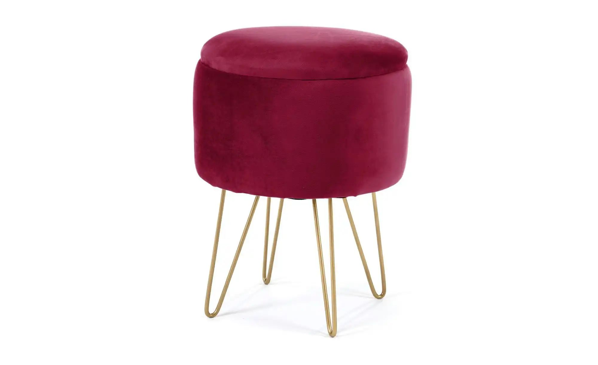 Pouf mit Stauraum Lelia ¦ rot Ø: 35 Polstermöbel > Hocker - Höffner günstig online kaufen