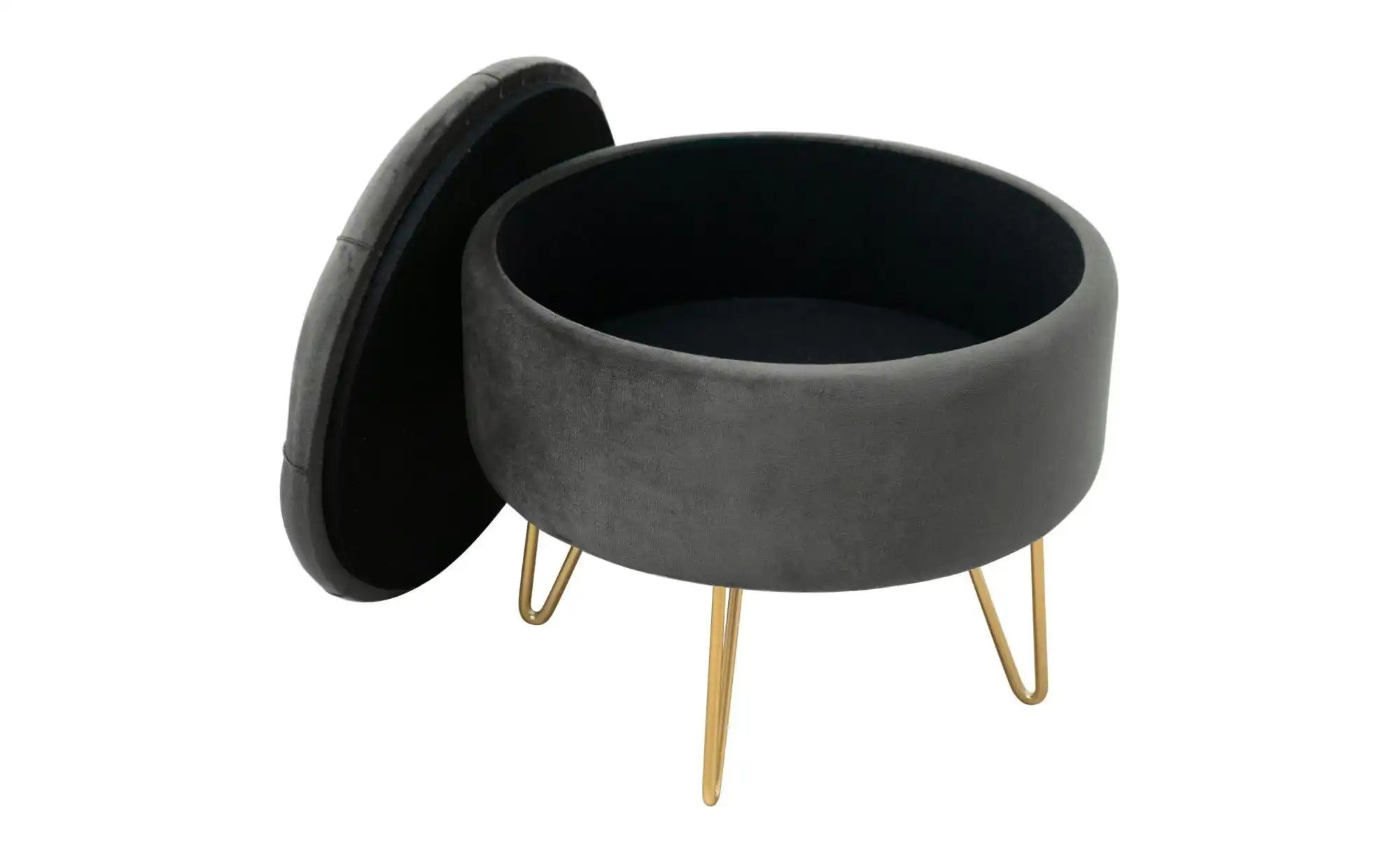 Pouf mit Füßen Anna ¦ grau Ø: 38 Polstermöbel > Hocker - Höffner günstig online kaufen