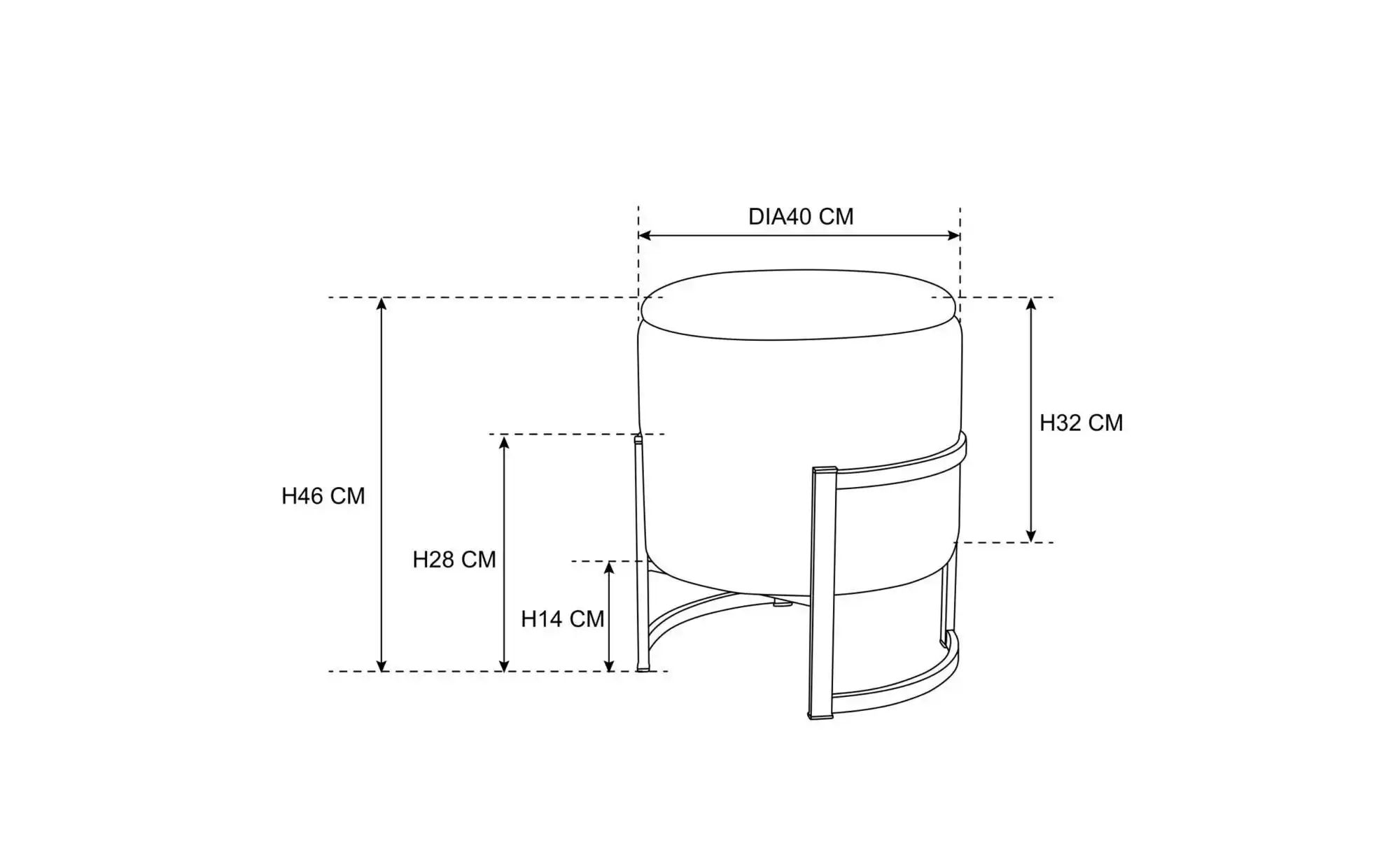 Pouf mit Stauraum Paloma ¦ schwarz Ø: 40 Polstermöbel > Hocker - Höffner günstig online kaufen