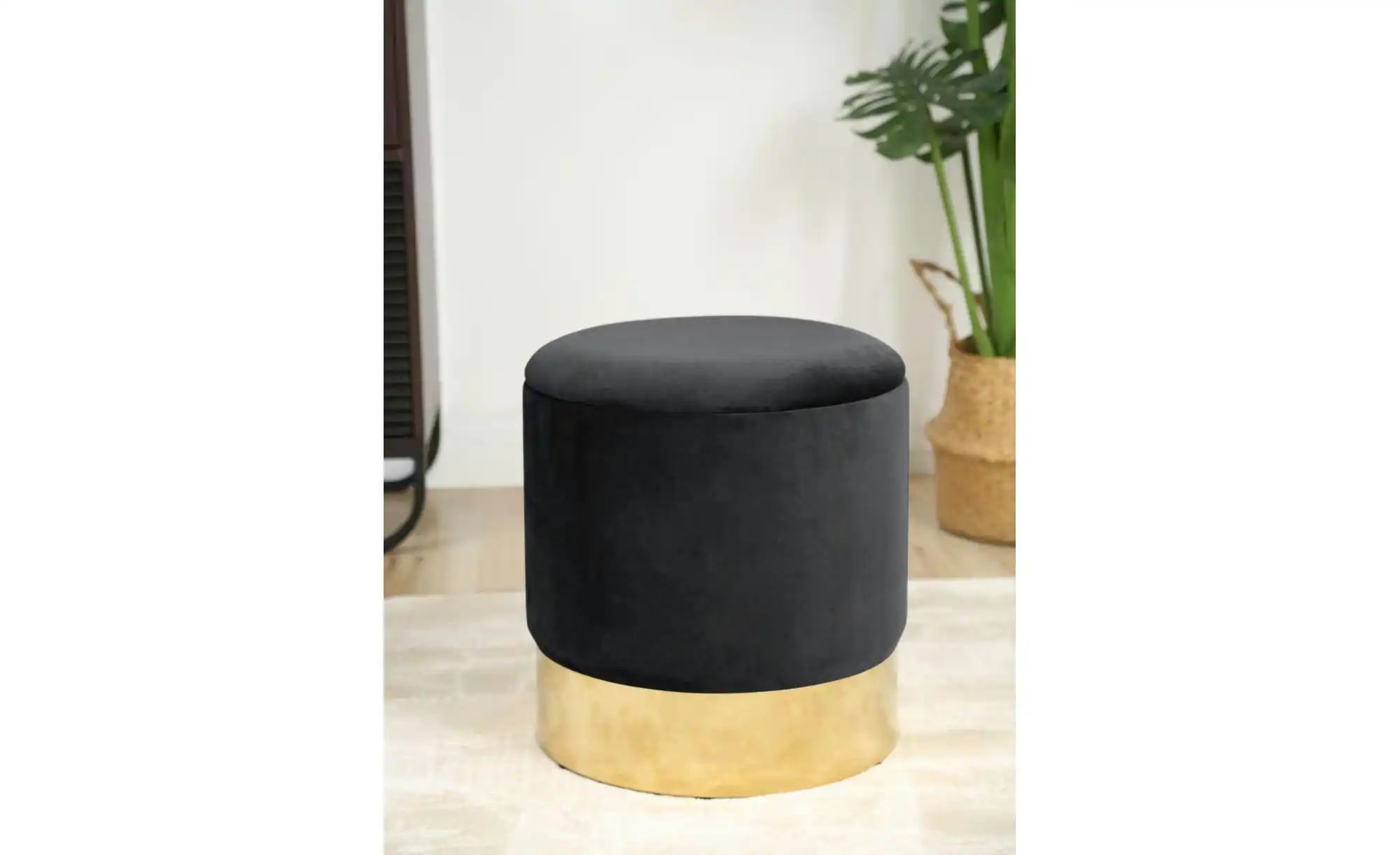 Thumbnail - Pouf mit Stauraum Georgia ¦ schwarz Ø: 39 Polstermöbel > Hocker - Höffner