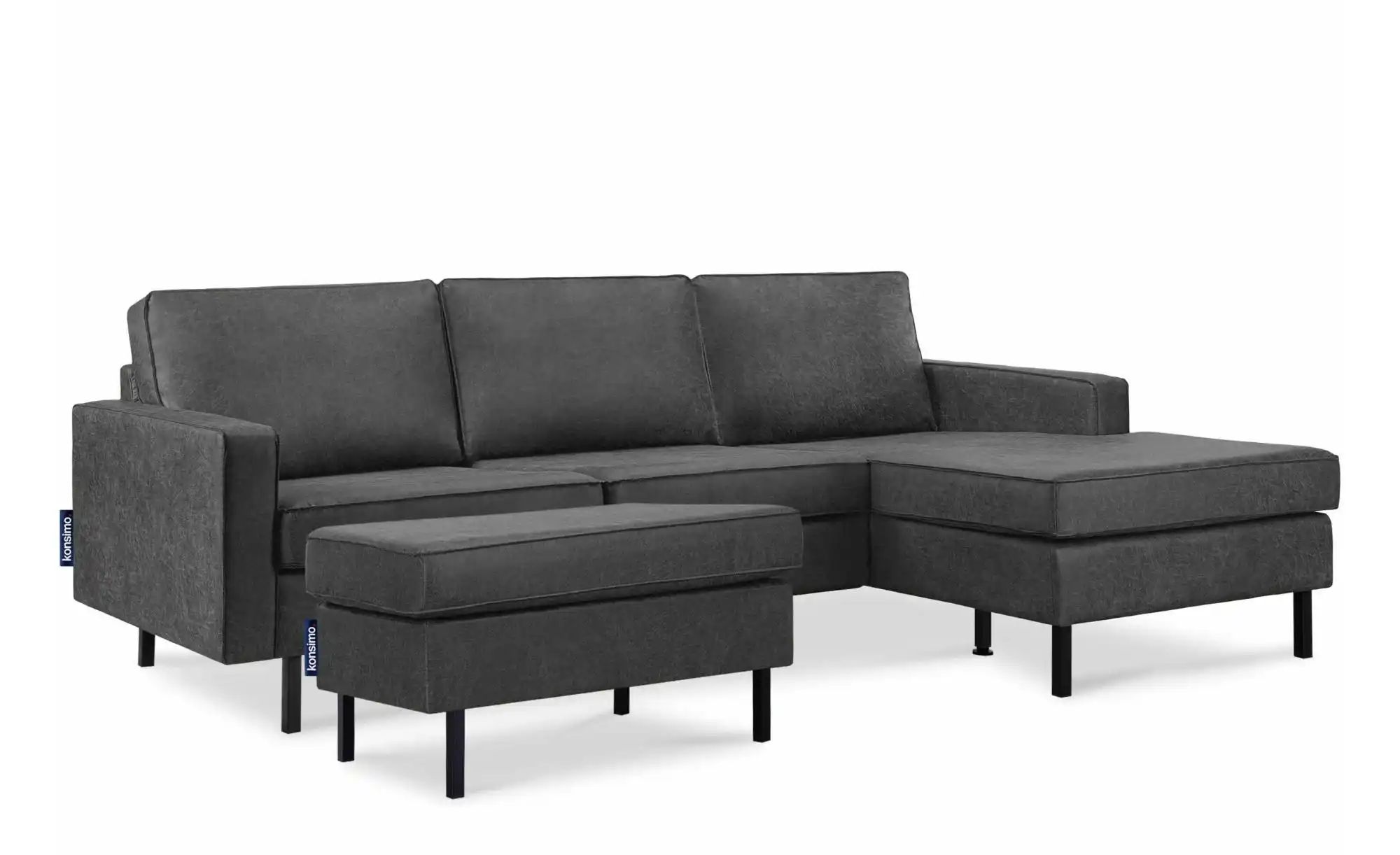 KONSIMO Hocker  Invia ¦ grau ¦ Maße (cm): B: 93 H: 48 Polstermöbel > Hocker günstig online kaufen