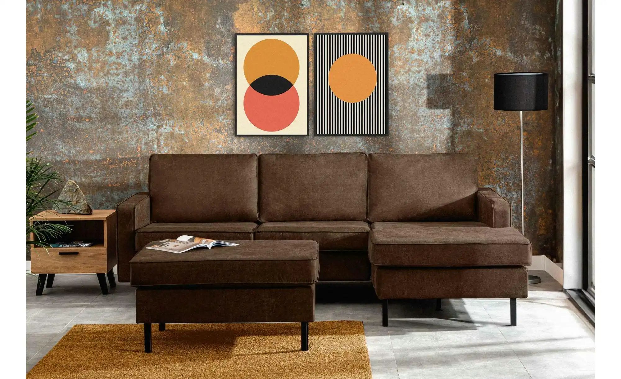 KONSIMO Hocker  Invia ¦ braun ¦ Maße (cm): B: 93 H: 48 Polstermöbel > Hocke günstig online kaufen