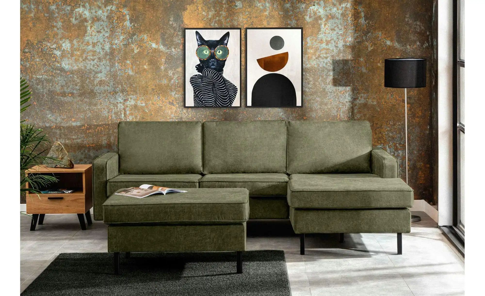 KONSIMO Hocker  Invia ¦ grün ¦ Maße (cm): B: 93 H: 48 Polstermöbel > Hocker günstig online kaufen