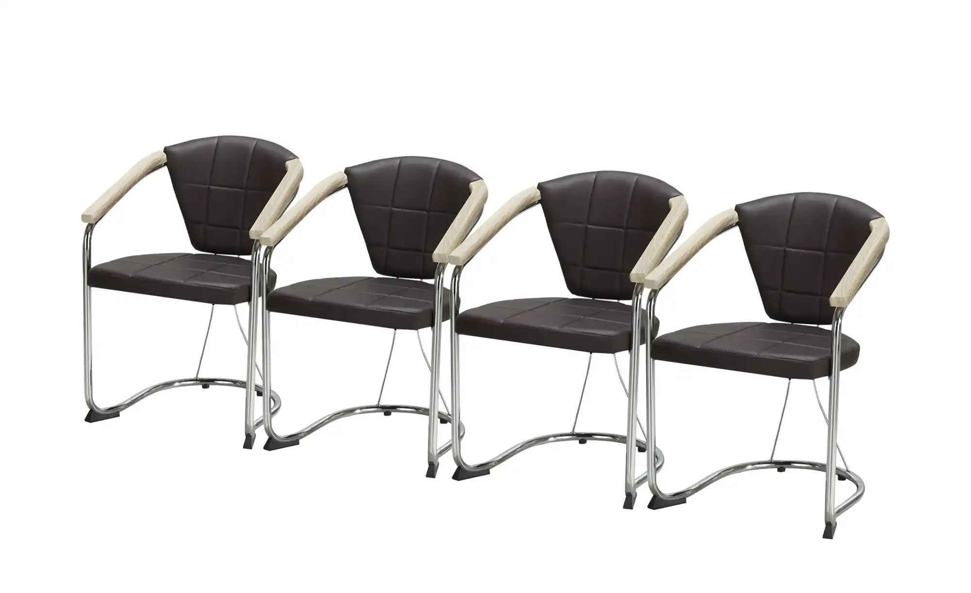 Armlehnstuhl 4er-Set  Morgan ¦ braun ¦ Maße (cm): B: 55 H: 85 T: 57.0 Stühl günstig online kaufen