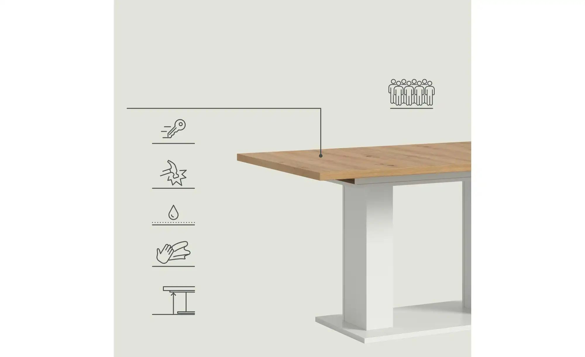 Esstisch ausziehbar  Moritz ¦ weiß ¦ Maße (cm): B: 150 H: 76 Tische > Essti günstig online kaufen