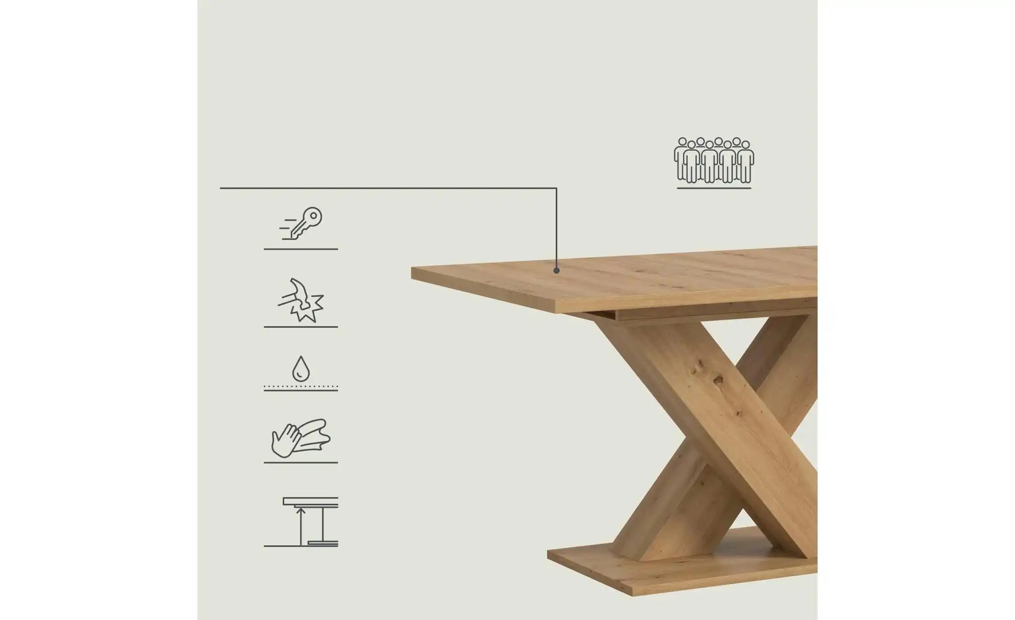 Esstisch ausziehbar  Moritz ¦ holzfarben ¦ Maße (cm): B: 150 H: 76 Tische > günstig online kaufen