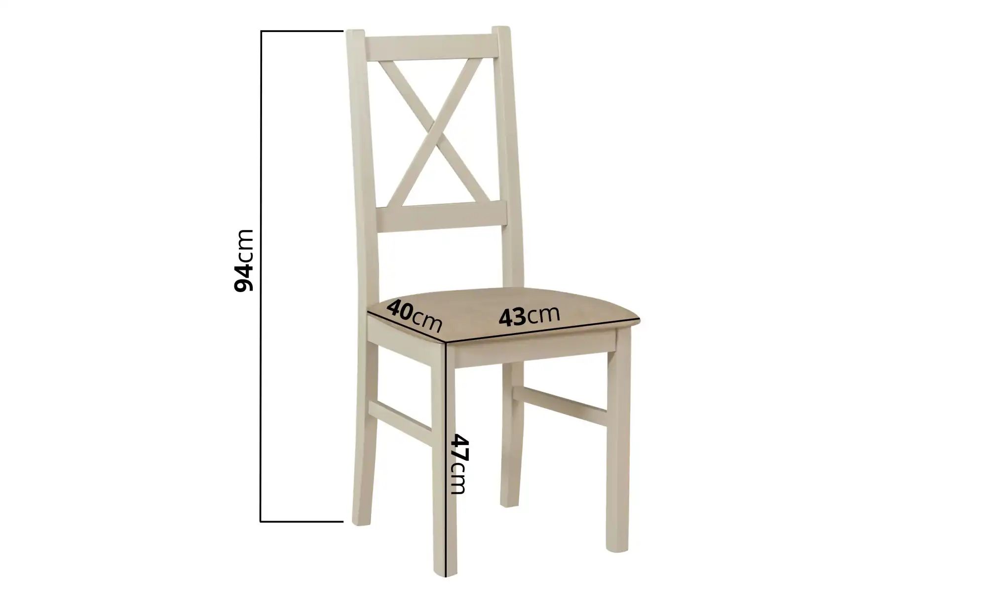 Esszimmerstuhl 2er-Set   ¦ creme ¦ Maße (cm): B: 43 H: 94 Stühle > Küchenst günstig online kaufen