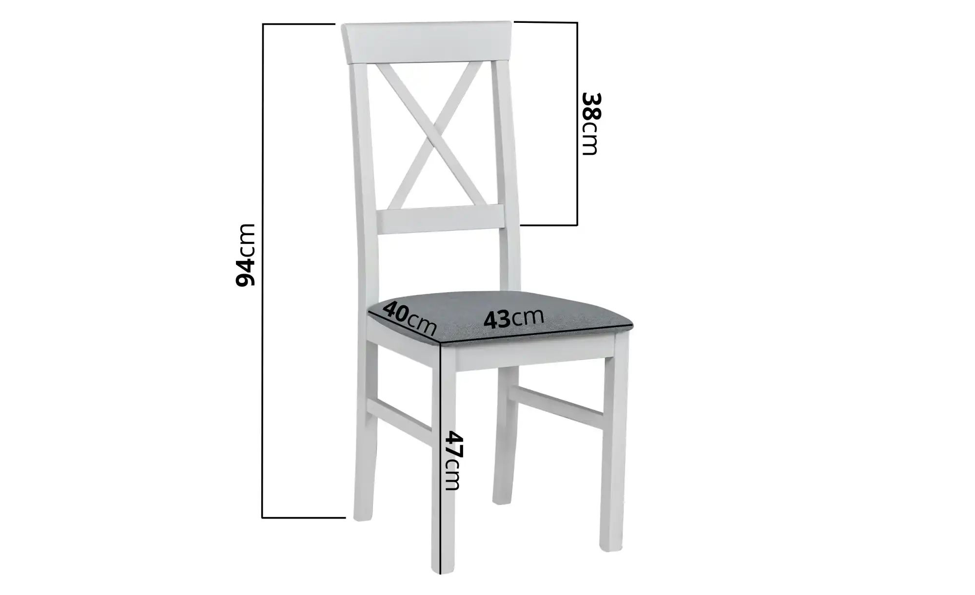 Esszimmerstuhl 2er-Set  Laurenz ¦ weiß ¦ Maße (cm): B: 43 H: 94 Stühle > Kü günstig online kaufen