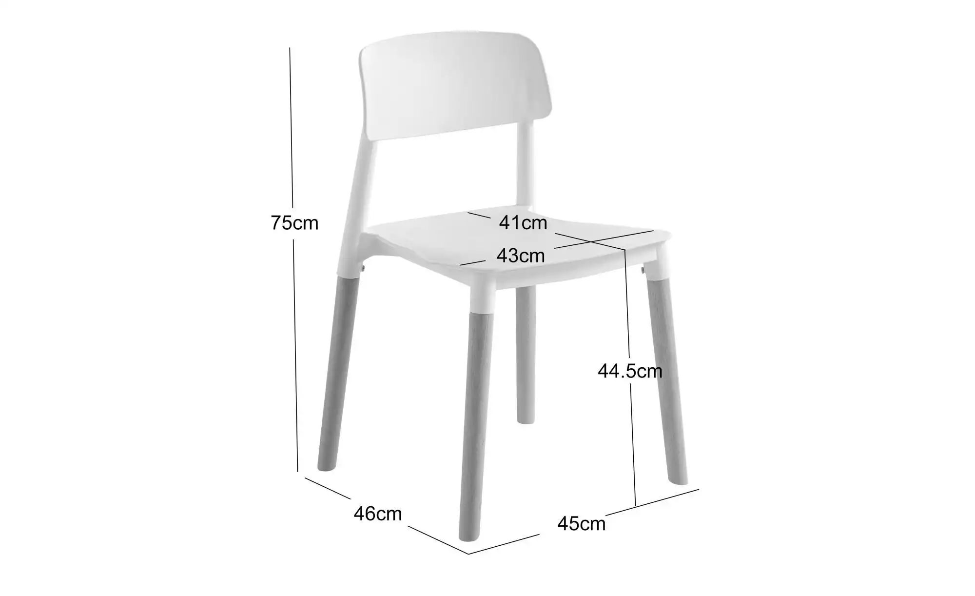 Stuhl 4er-Set  Soro ¦ weiß ¦ Maße (cm): B: 45 H: 75 Stühle > Esszimmerstühl günstig online kaufen