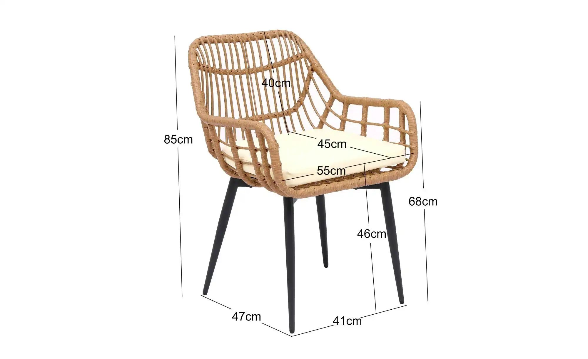 Stuhl 2er-Set  Hanoi ¦ braun ¦ Maße (cm): B: 57 H: 84 Stühle > Rattanstühle günstig online kaufen