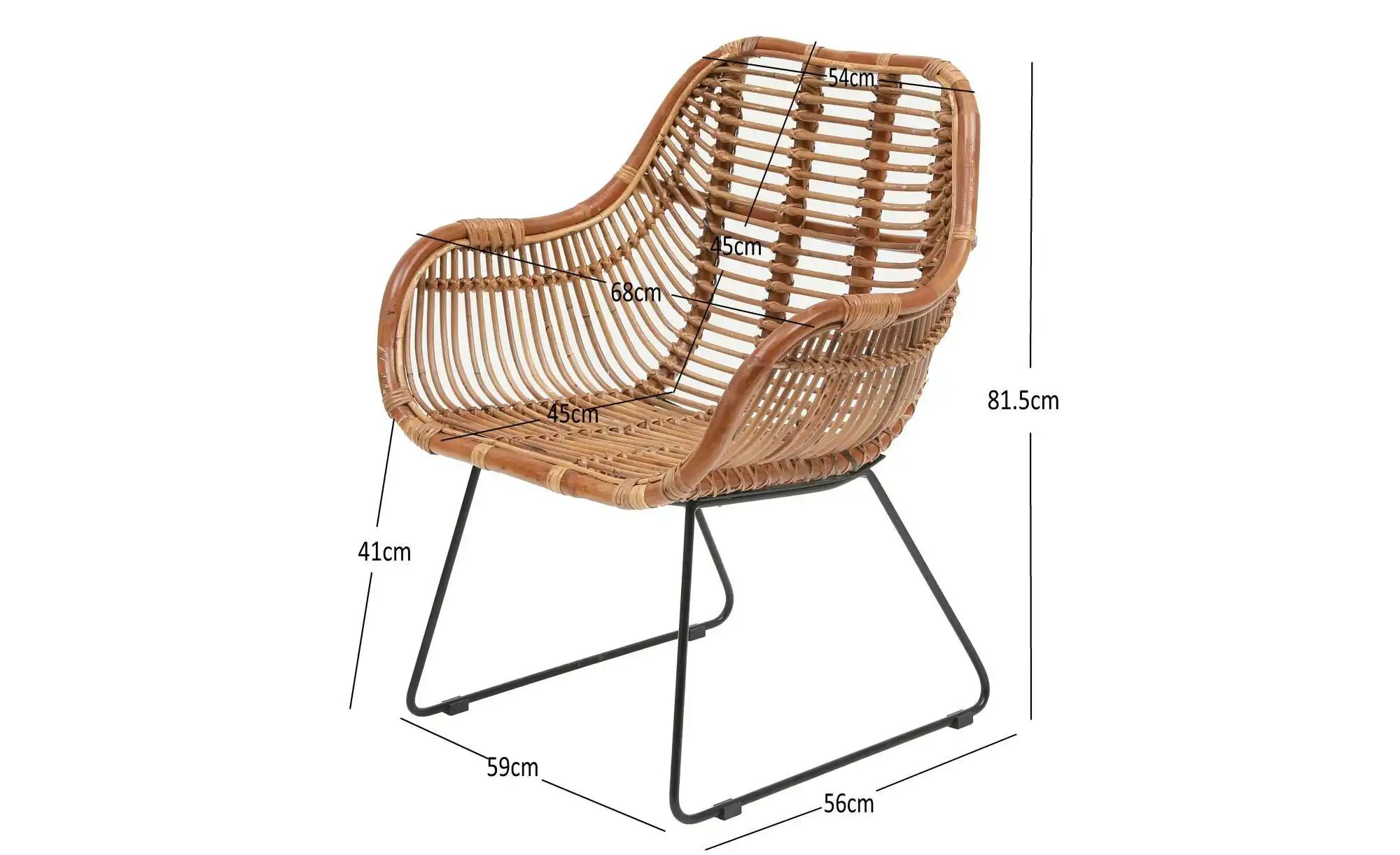 Stuhl 2er-Set  Jaipur ¦ braun ¦ Maße (cm): B: 68 H: 81,5 Stühle > Rattanstü günstig online kaufen