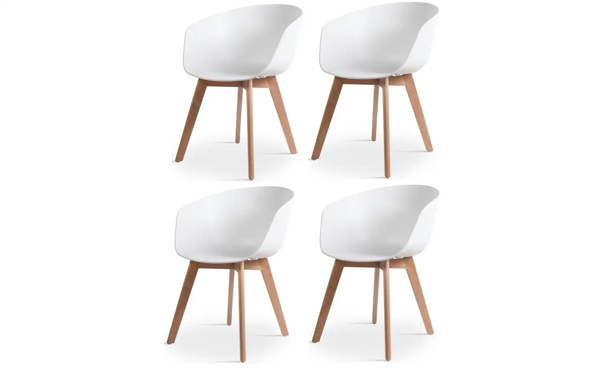 Stuhl 4er-Set  Alborg ¦ weiß ¦ Maße (cm): B: 55 H: 76 Stühle > Esszimmerstü günstig online kaufen