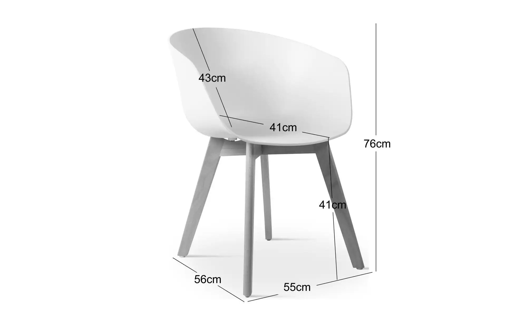 Stuhl 4er-Set  Alborg ¦ weiß ¦ Maße (cm): B: 55 H: 76 Stühle > Esszimmerstü günstig online kaufen