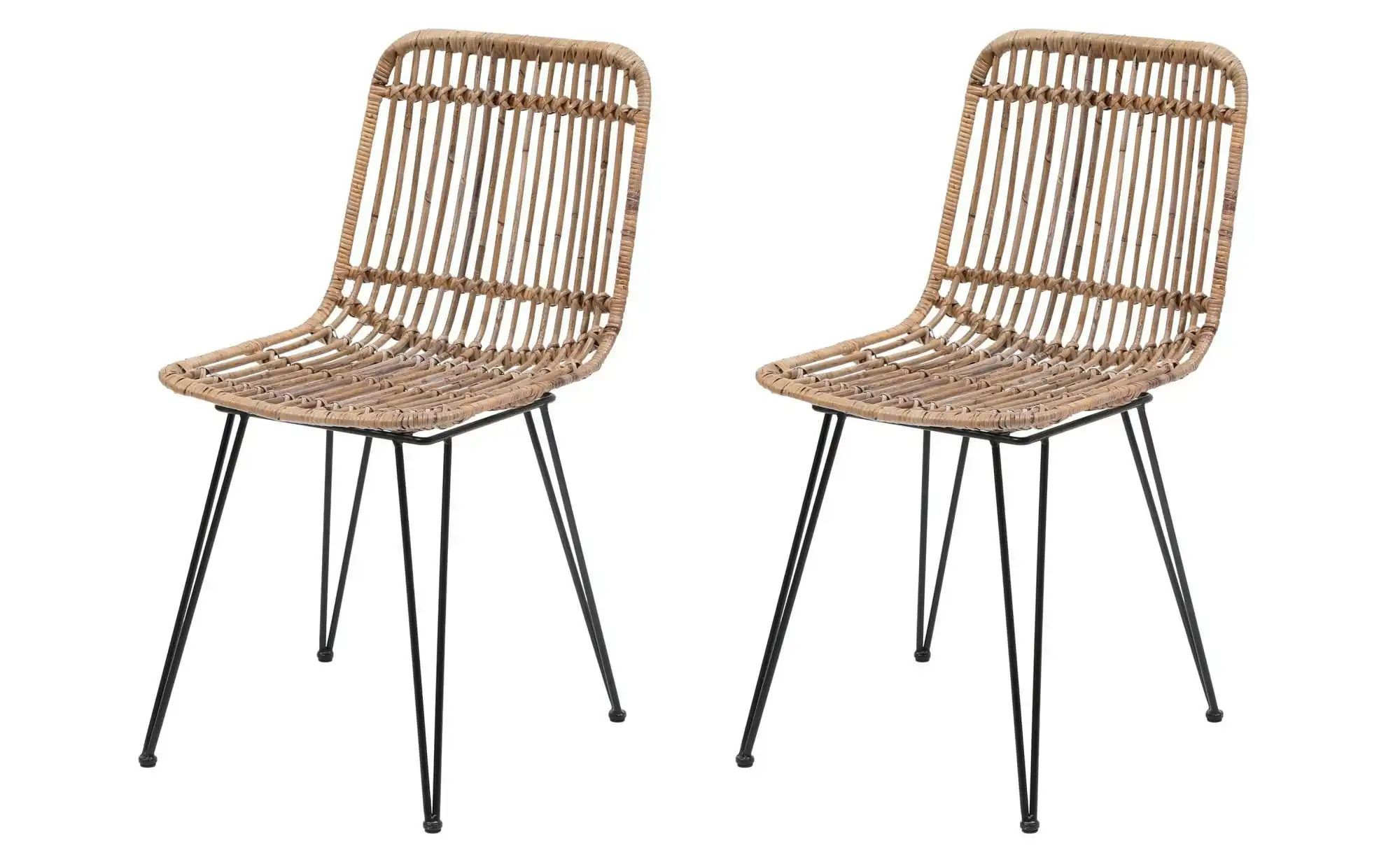 Stuhl 2er-Set  Lumpur ¦ holzfarben ¦ Maße (cm): B: 42 H: 82 Stühle > Rattan günstig online kaufen