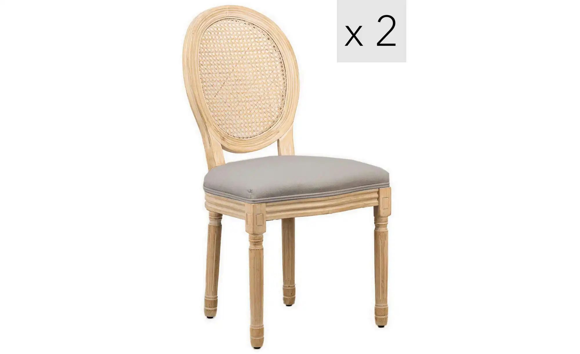 Stuhl 2er-Set  Richeliu ¦ grau ¦ Maße (cm): B: 50 H: 95 Stühle > Polsterstü günstig online kaufen